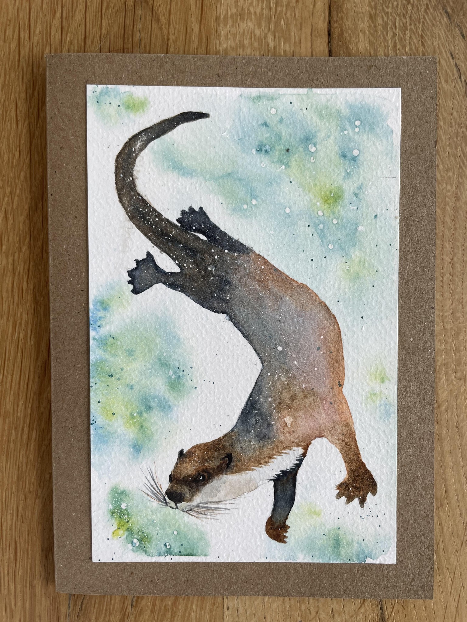Otters in watercolour - image 2 - student project
