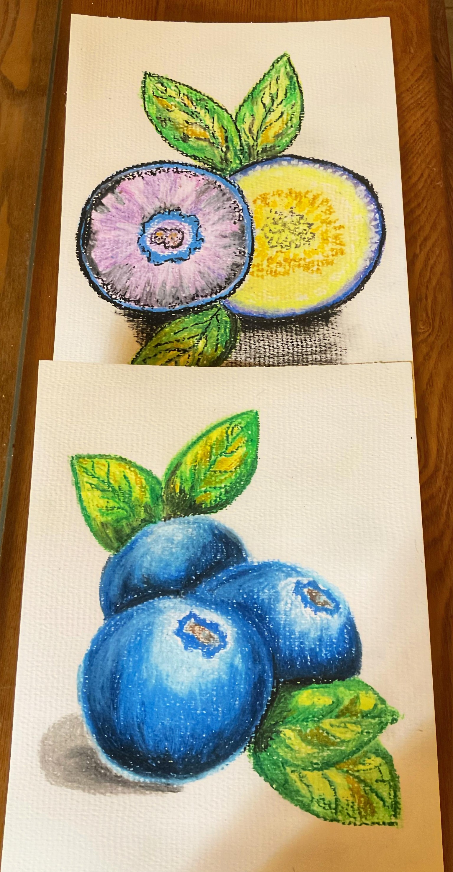 Oil Pastels-blueberries - image 1 - student project