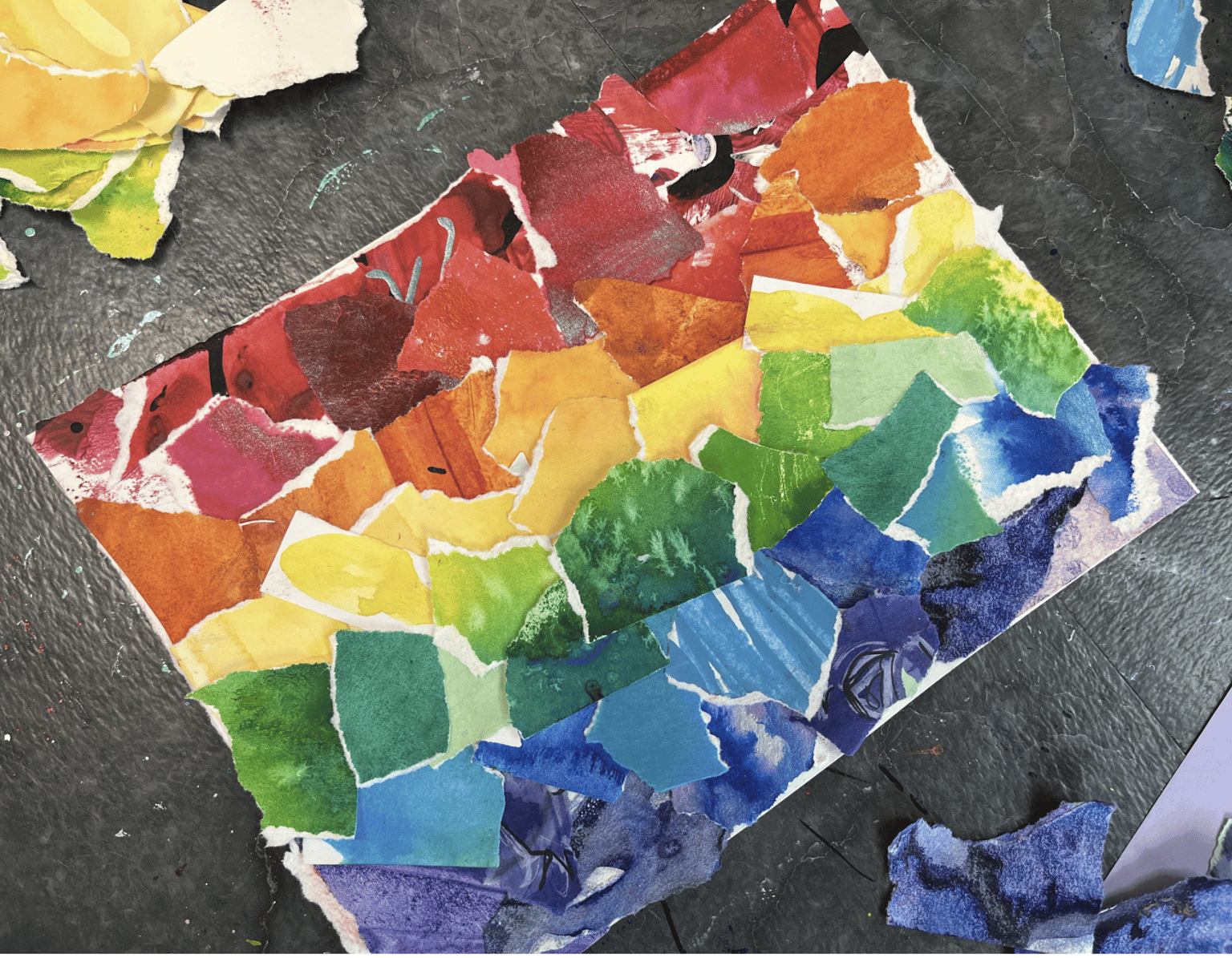 Rainbow Torn Collage - image 1 - student project