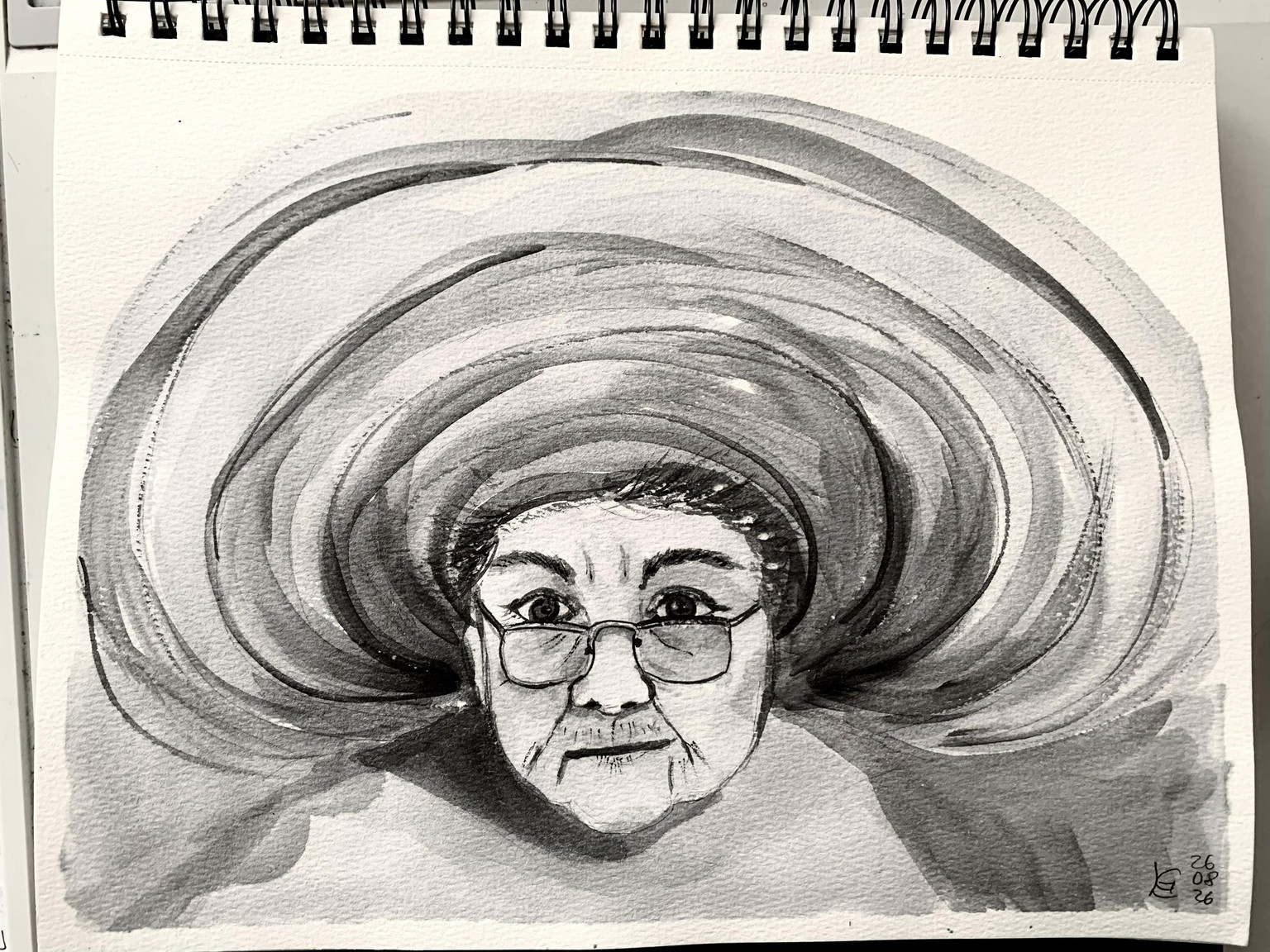 Monochrome Watercolour Portraits - image 4 - student project