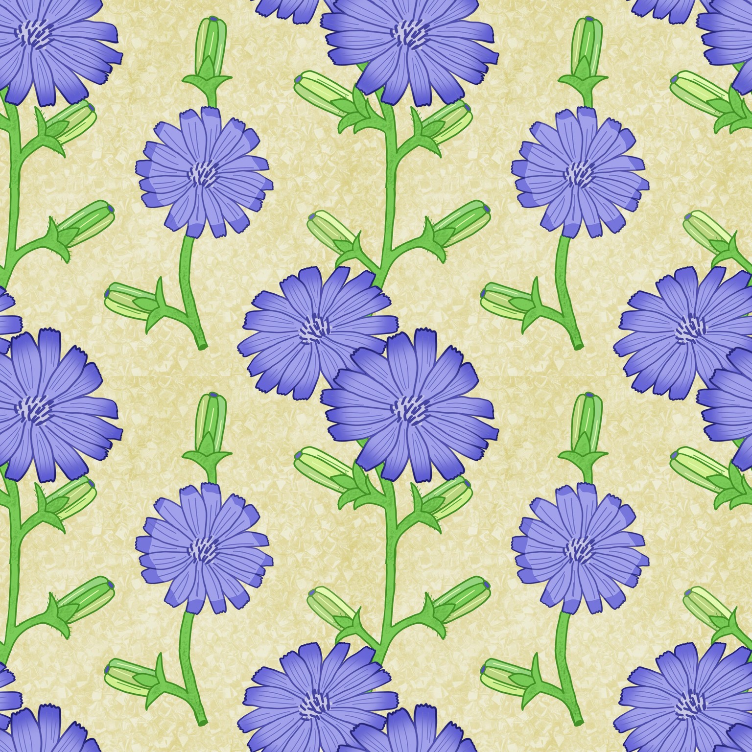 Pattern with Chicory Flowers. - image 1 - student project