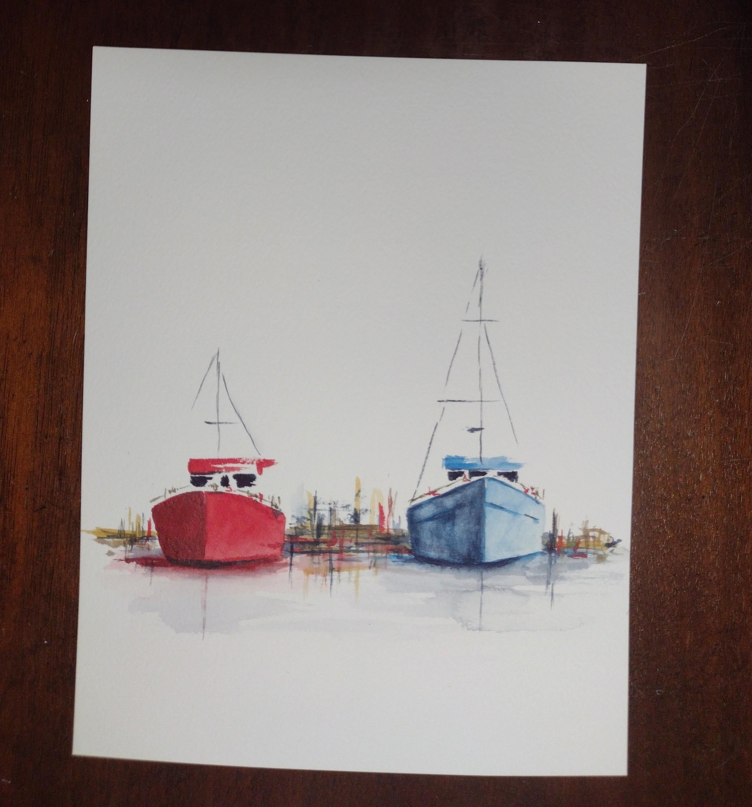 Loose boats!  Thank you, Nadine! You are helping me to paint looser, which I've been wanting to do! - image 1 - student project