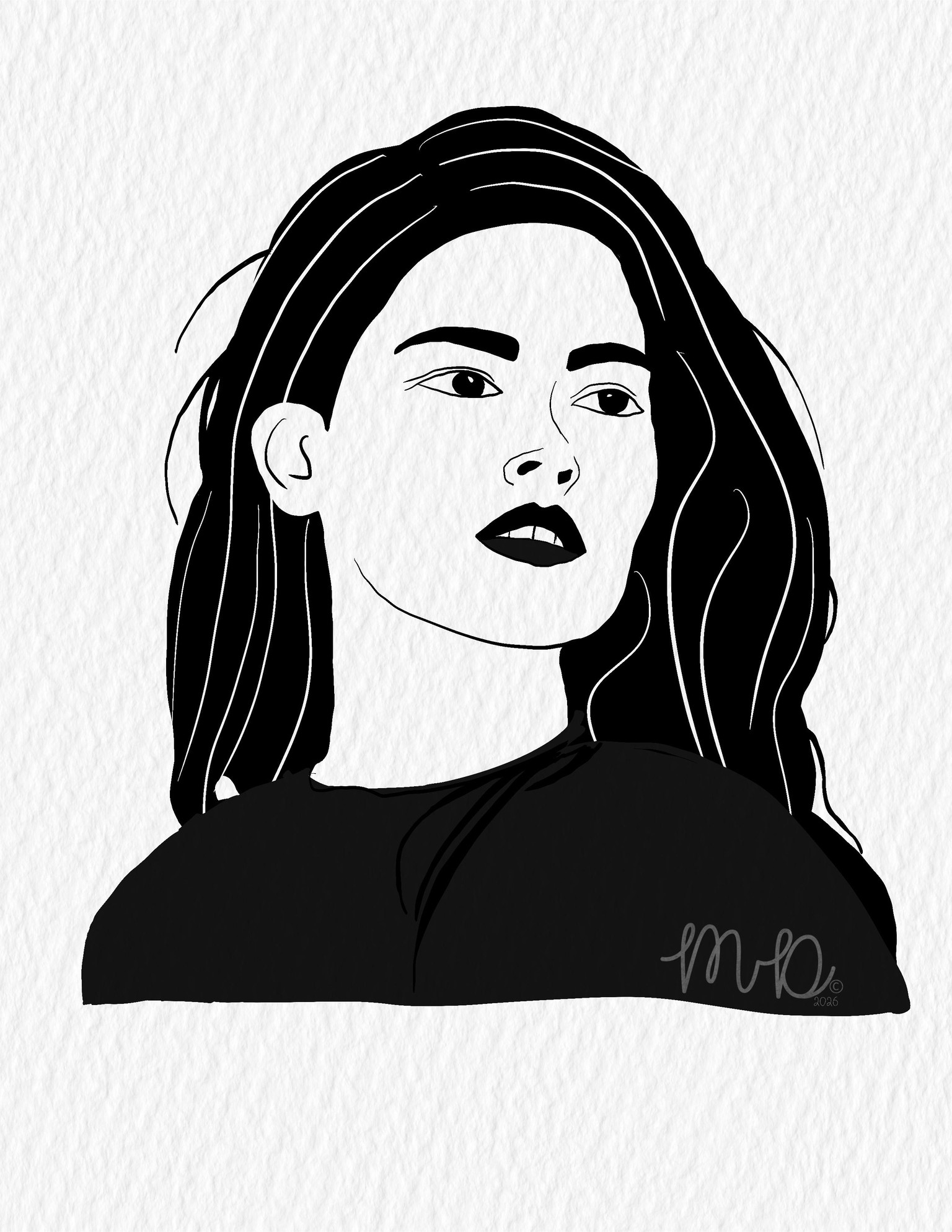 Linework-style Portrait - image 1 - student project