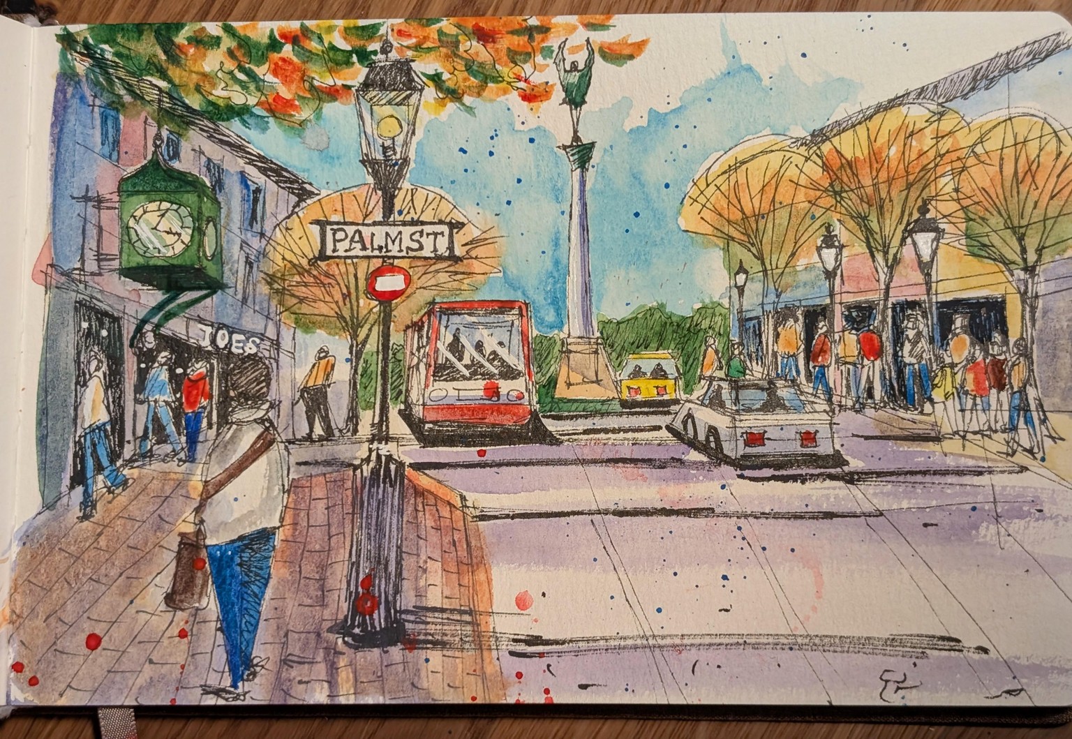 Sketching of a city scene full of colours - image 1 - student project