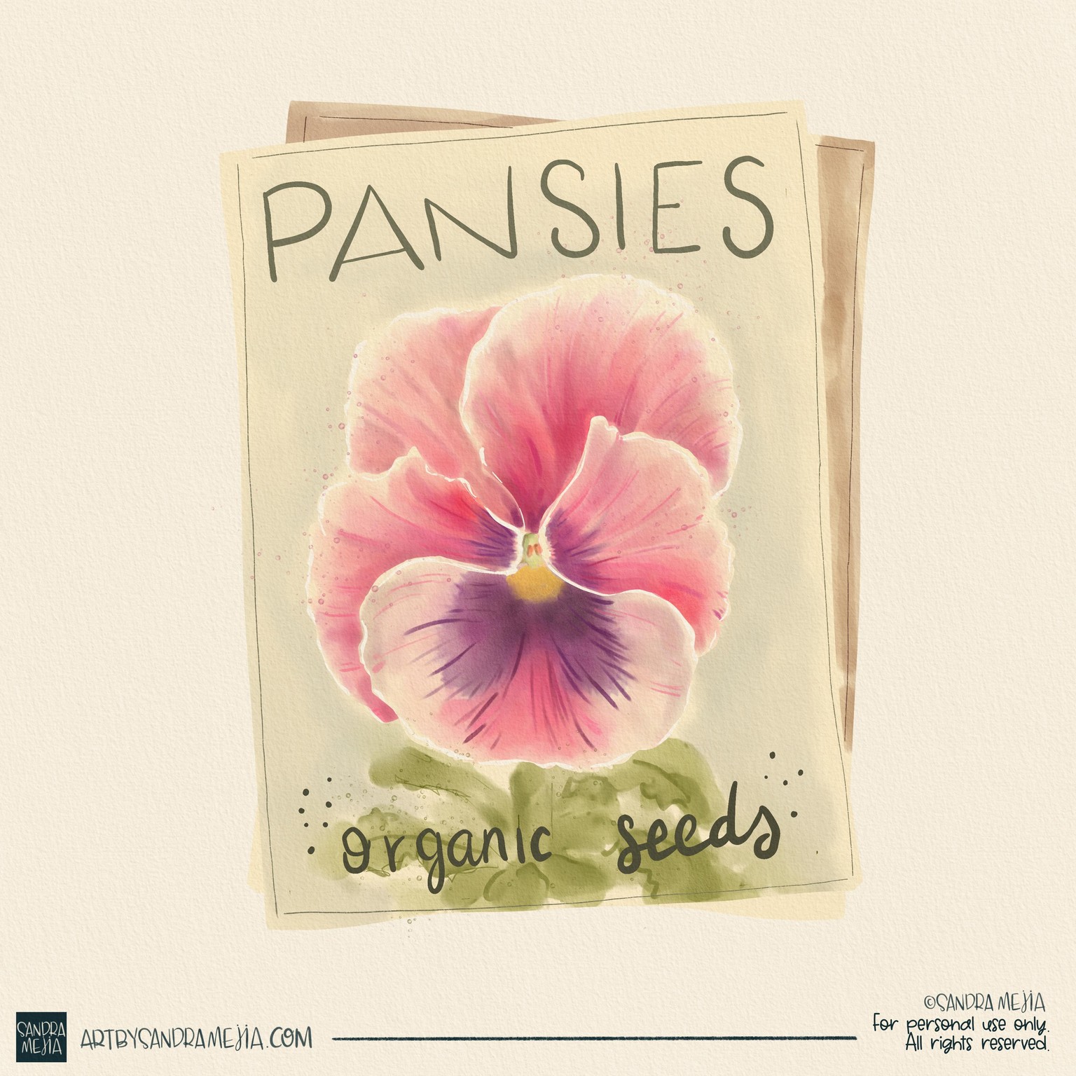 Watercolour Pansies - image 1 - student project