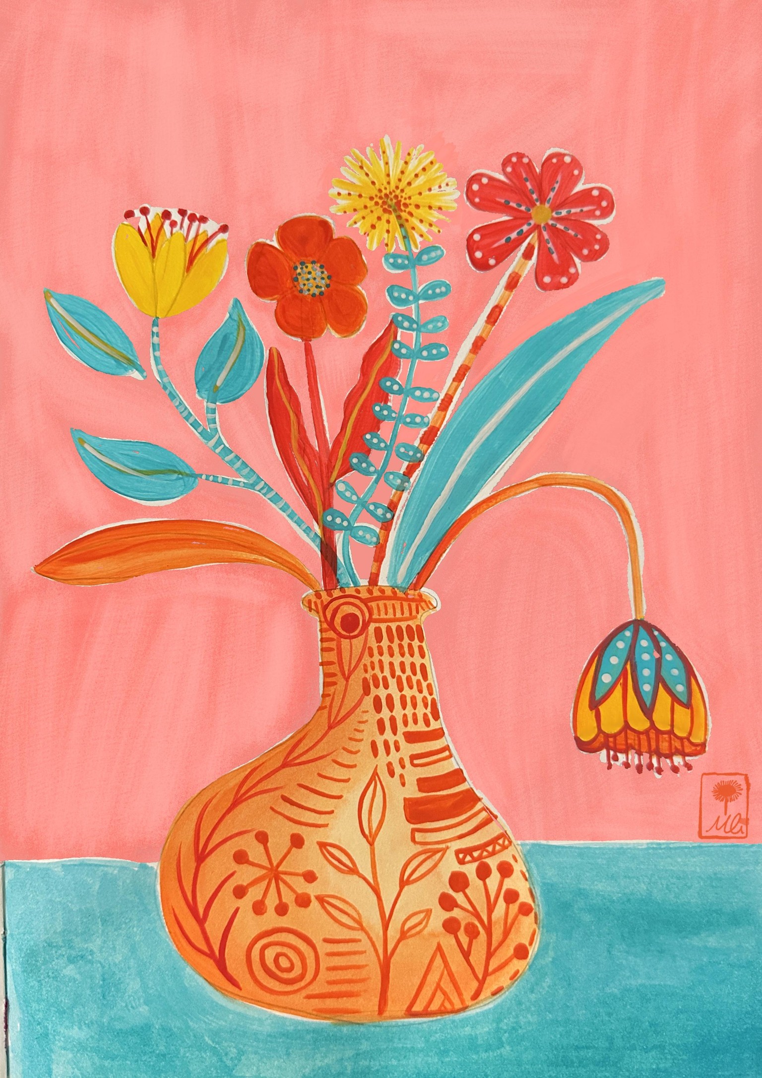 Folk art Flower vase - image 1 - student project