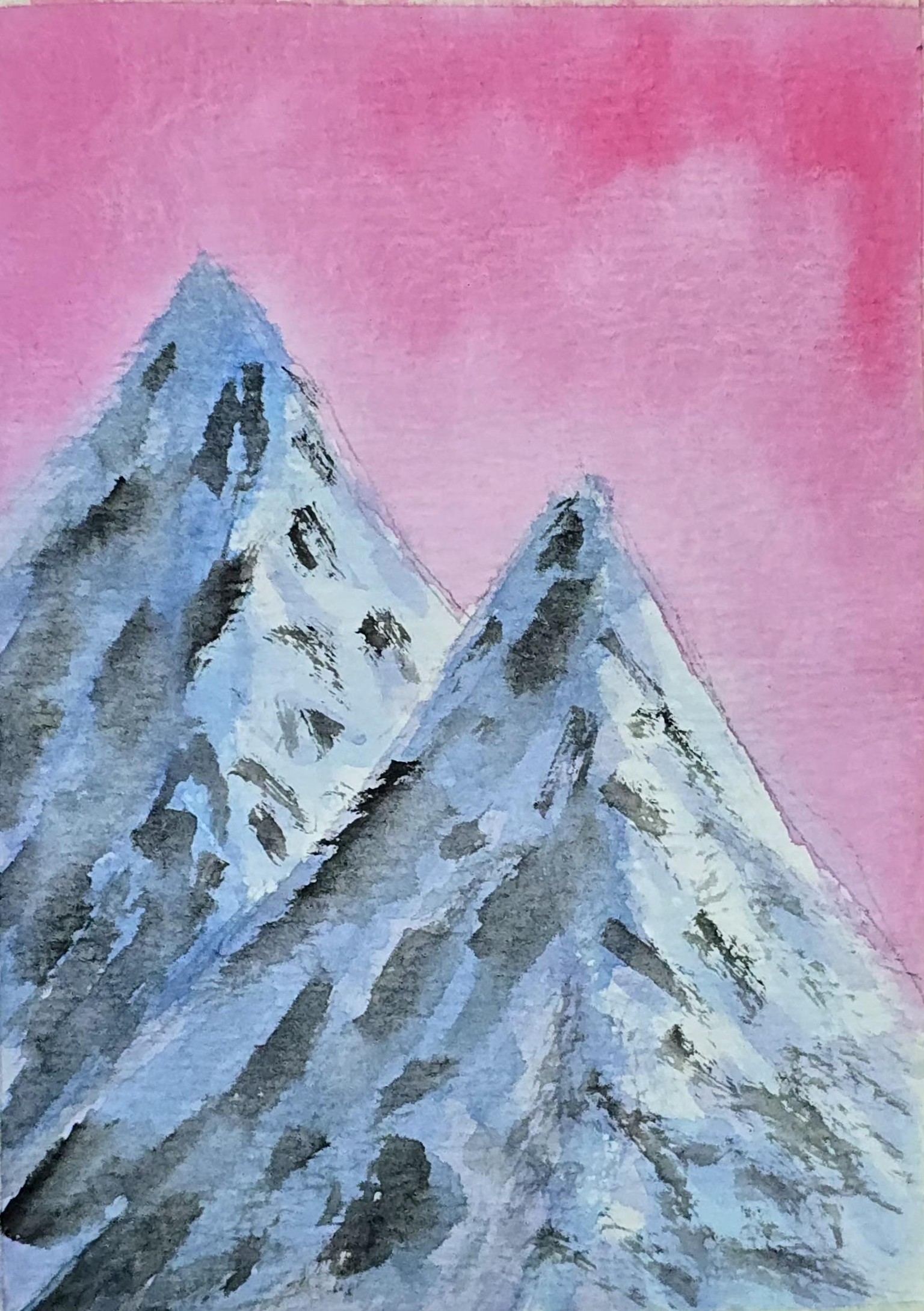 Watercolours mountains - image 4 - student project