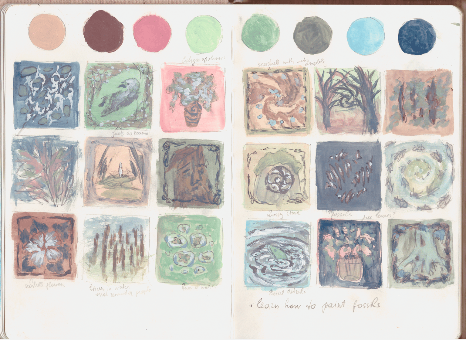 Full sketchbook spread with 18 sketches - image 1 - student project