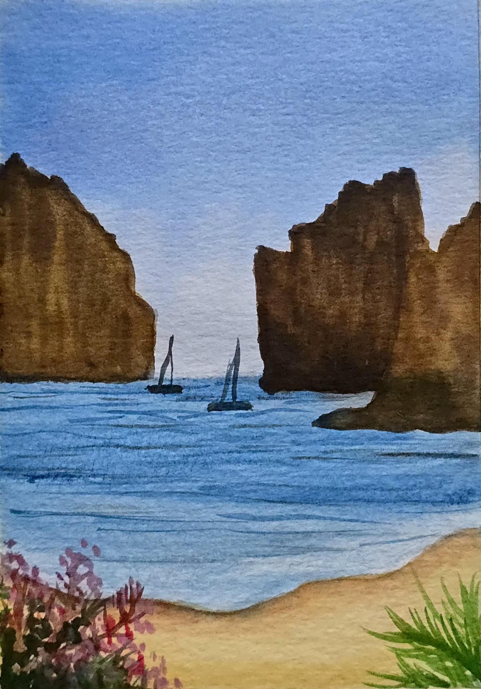 All 15 Summer beach paintings with watercolours - image 5 - student project
