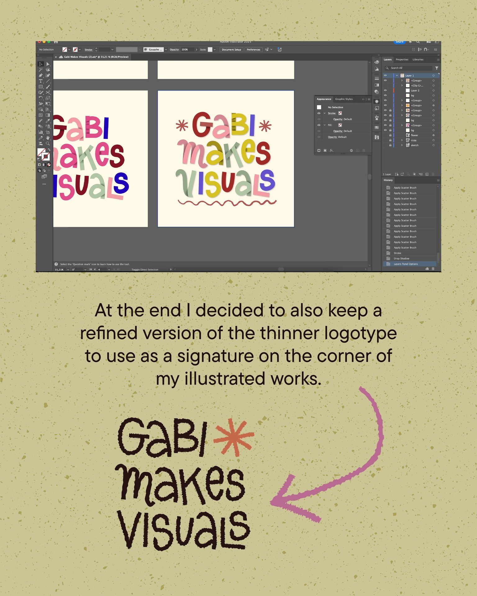 Personal Brand Logotype - Shading Letters - image 5 - student project