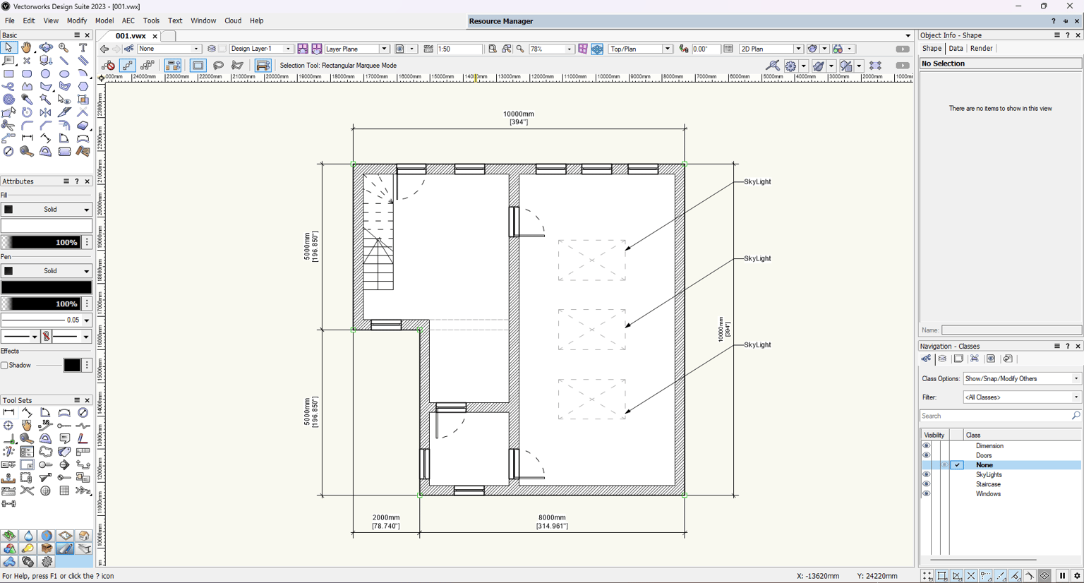 Basic Floor Plan in VectorWorks - image 1 - student project