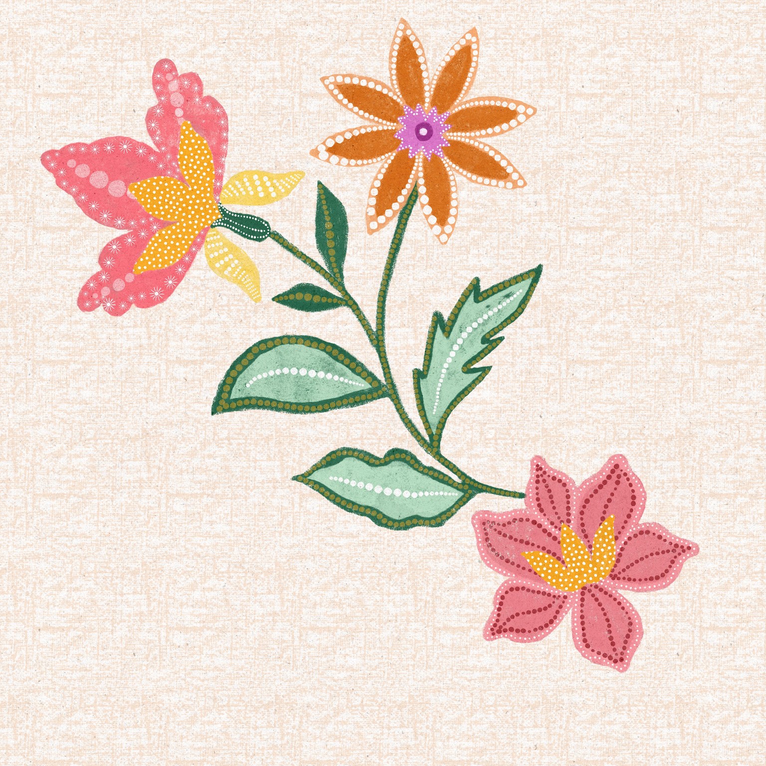 Floral patterns with some dots - image 2 - student project