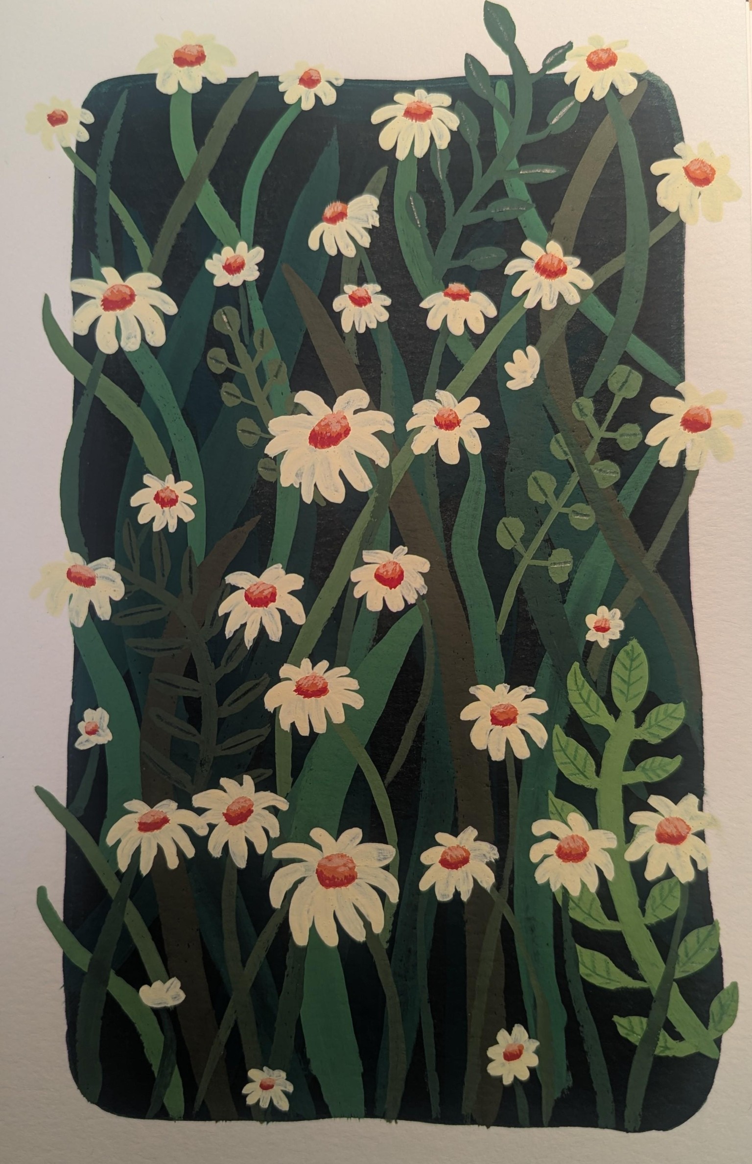 Daisies in Gouache - image 1 - student project