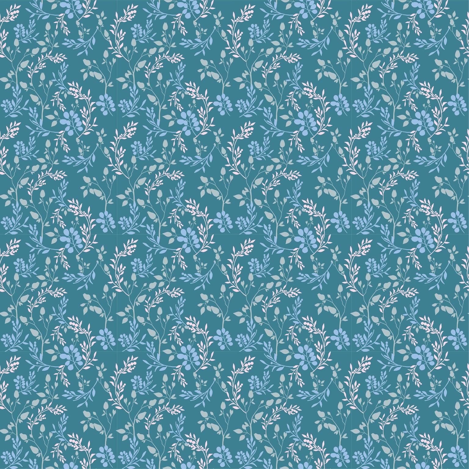 Flowers and Leaves silhouette pattern - image 1 - student project