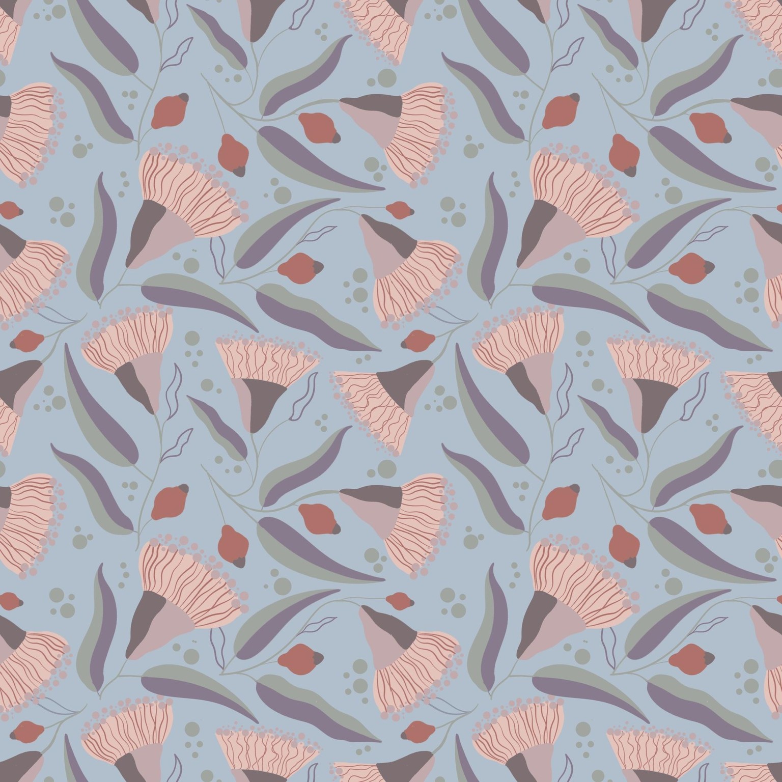 Eucalyptus Blossom Pattern - image 1 - student project