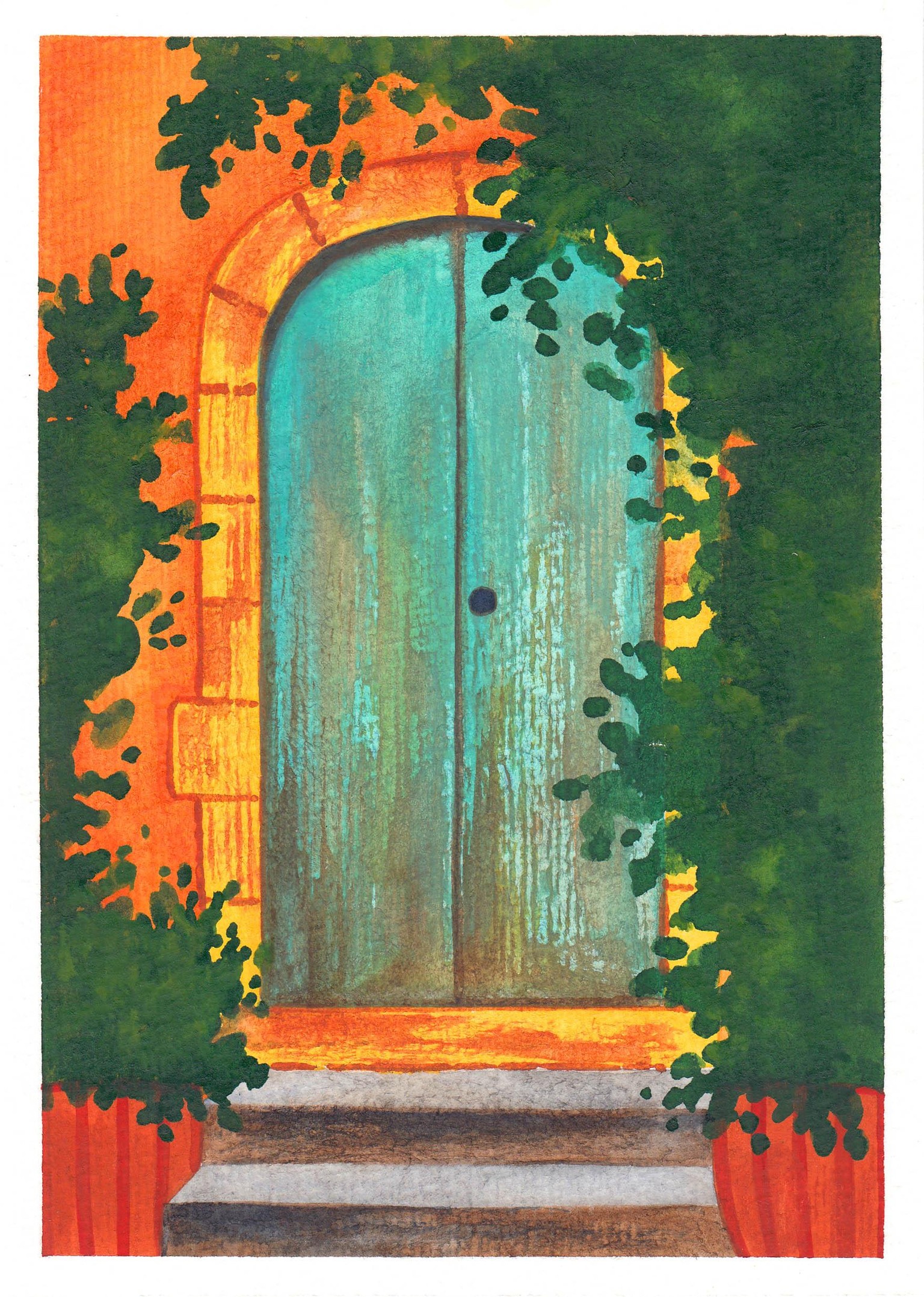 Painting Rustic Old Doors in Watercolor - image 3 - student project