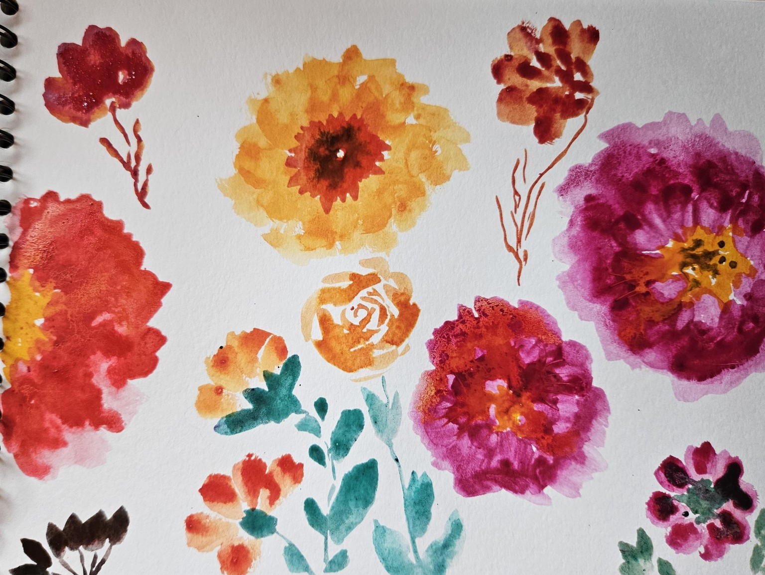Inky floral practice - image 4 - student project