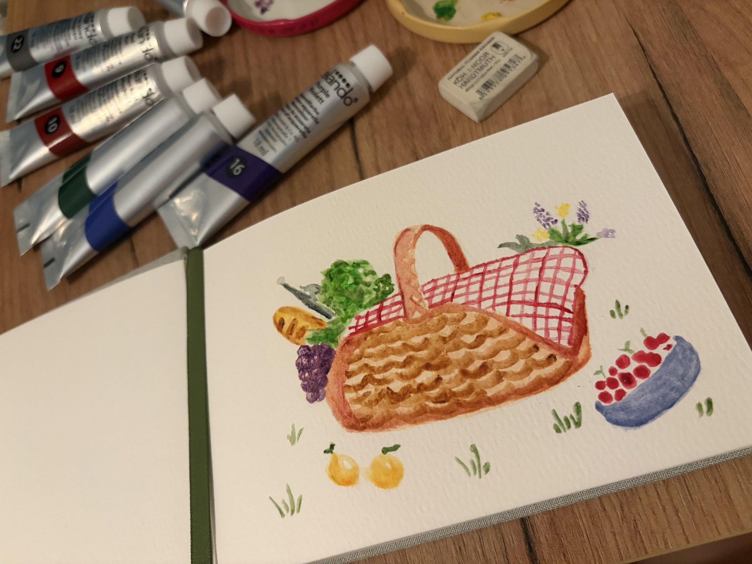 Watercolor basket - image 1 - student project
