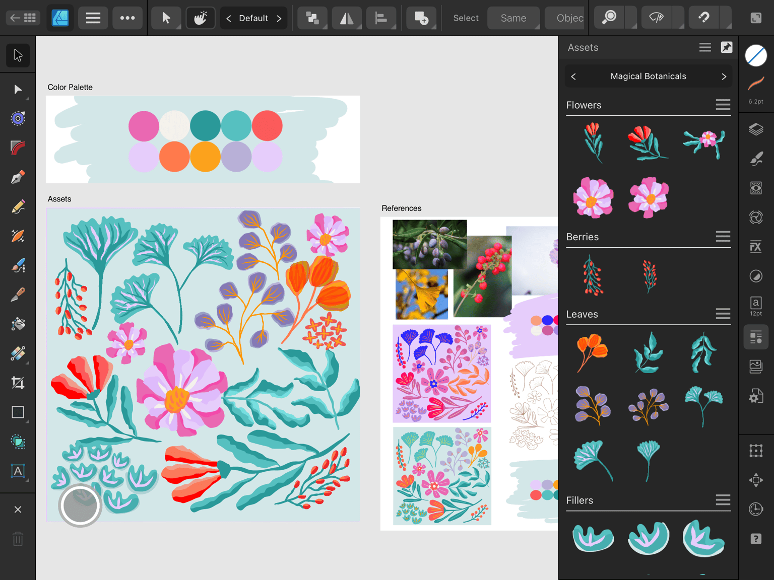 Magical Botanicals in Affinity Designer 2 - image 2 - student project