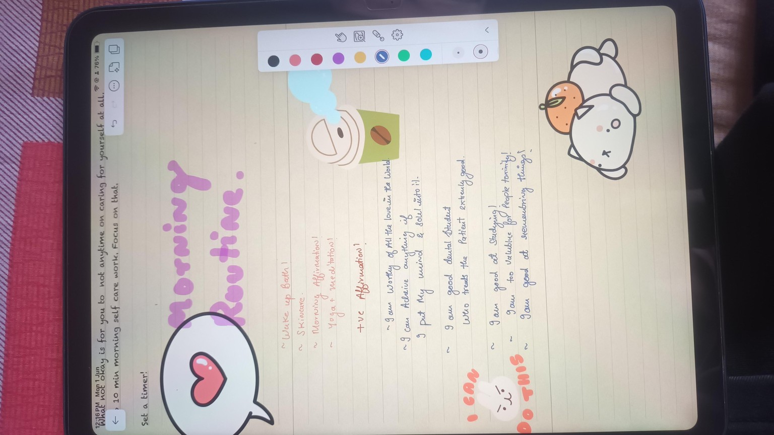 I made my morning  routine with se⁵ - image 1 - student project