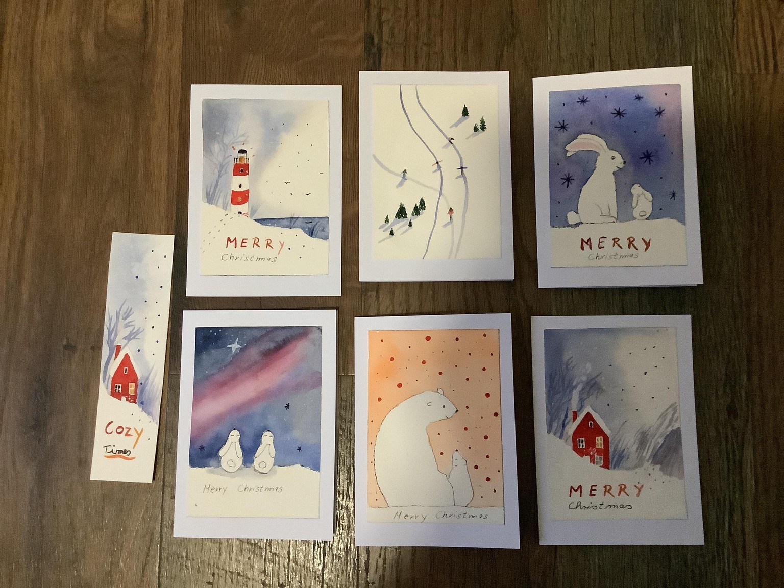 Cozy Christmas Cards in Watercolor - image 1 - student project