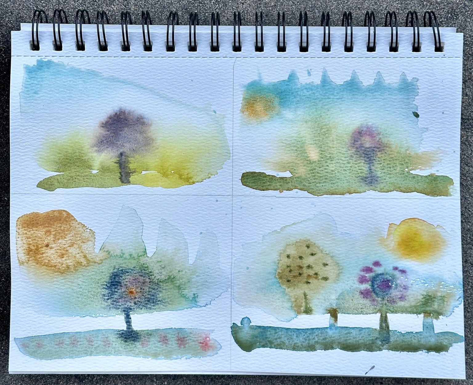 Minimal Watercolor Landscapes - image 3 - student project