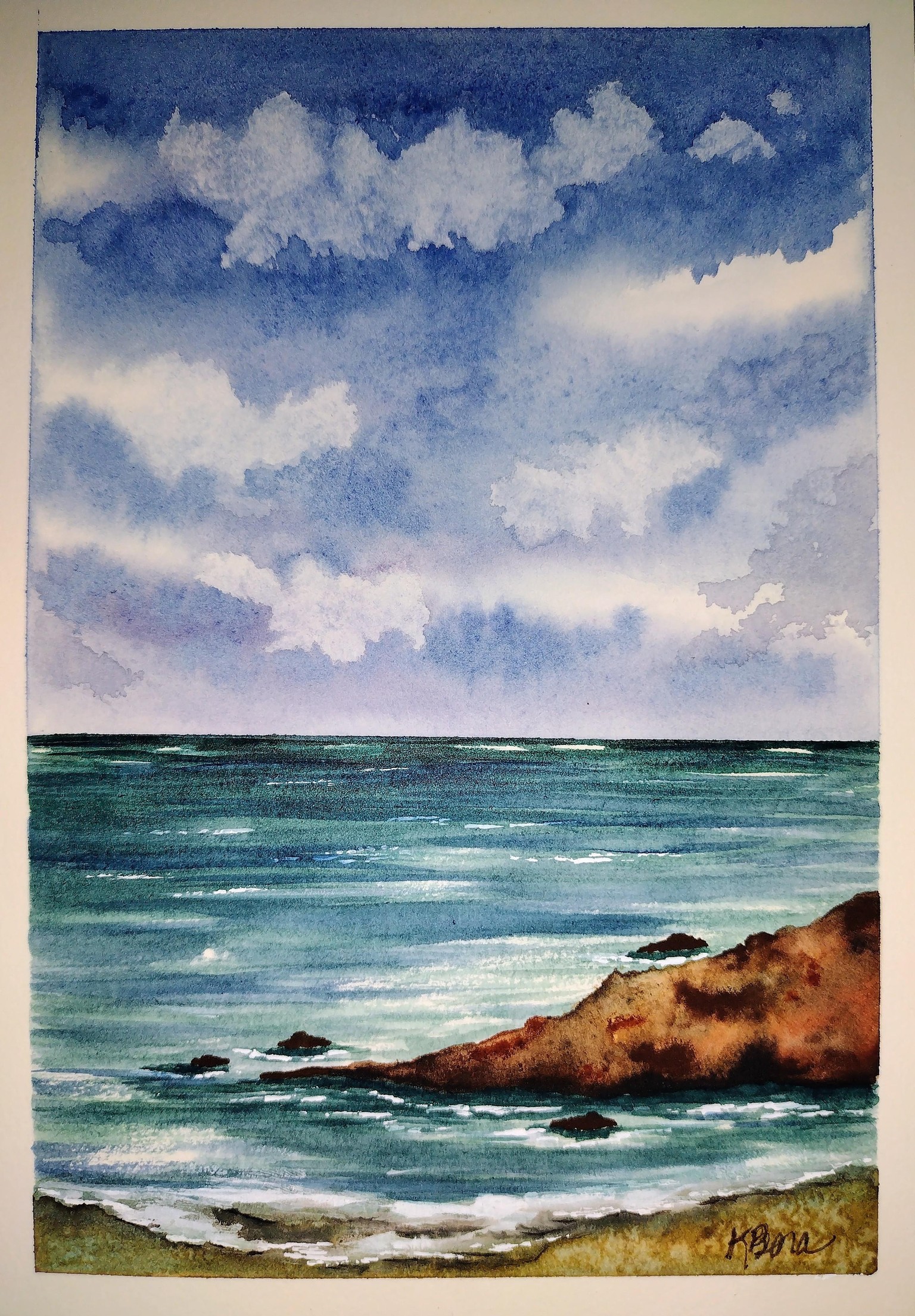 Watercolor Seascape - image 1 - student project