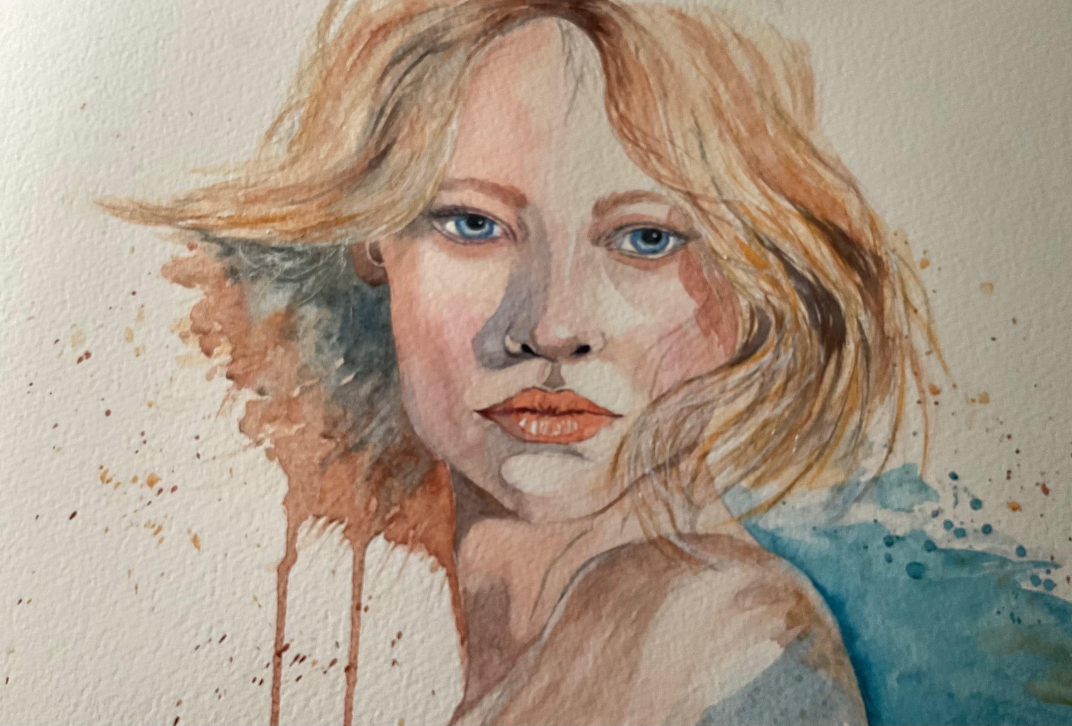 Abstract painting of a blonde woman - image 1 - student project