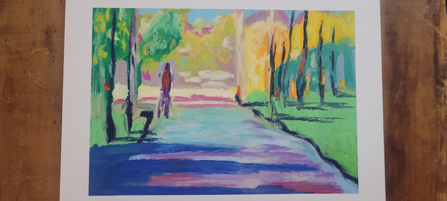 3 oil pastel paintings - image 1 - student project