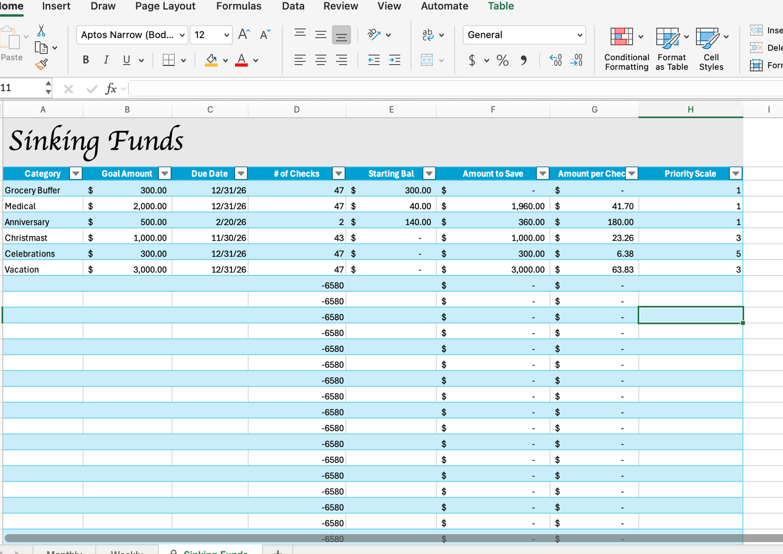 Sinking Funds - image 1 - student project