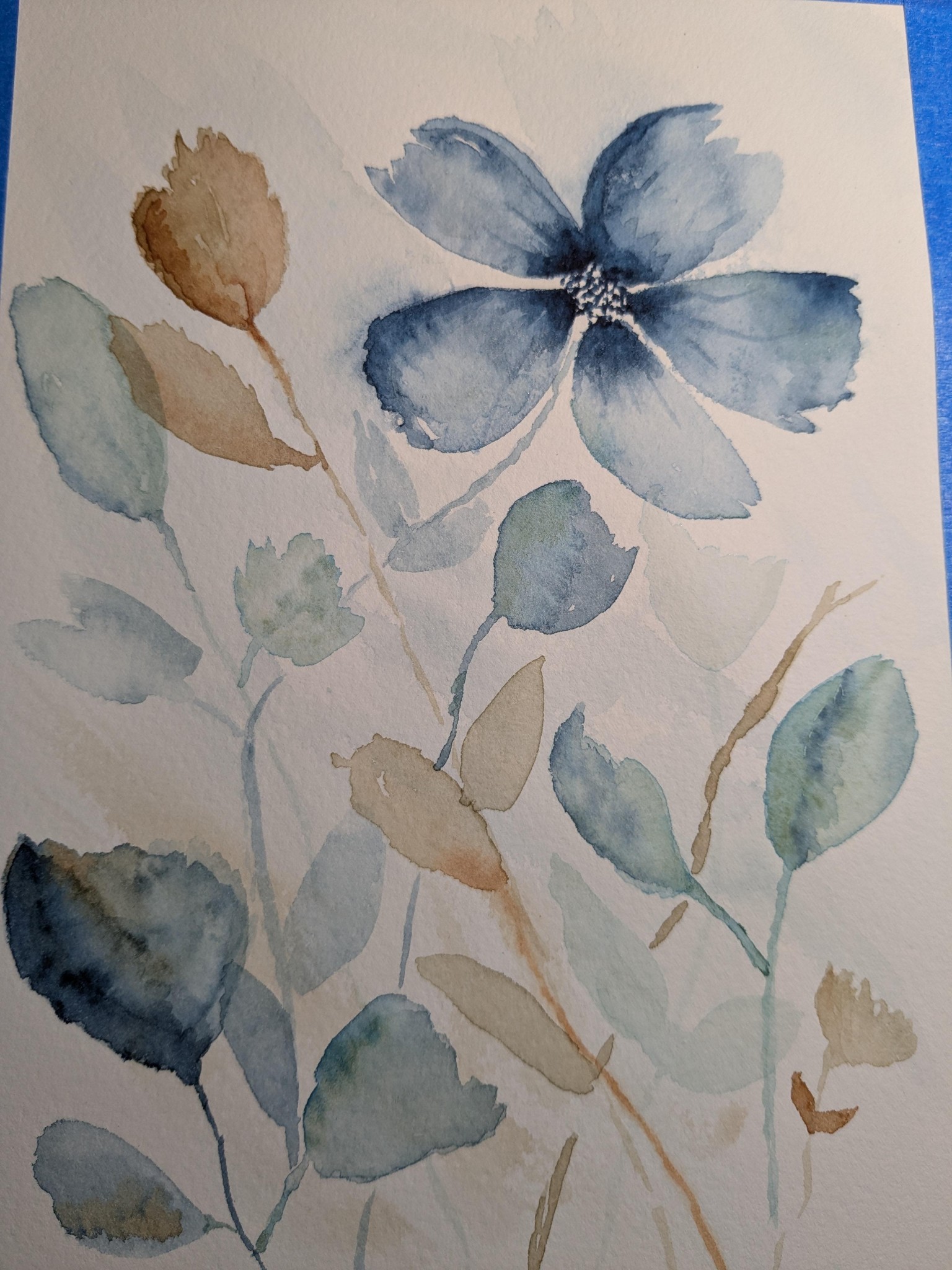 Abstract watercolor Flowers - image 1 - student project