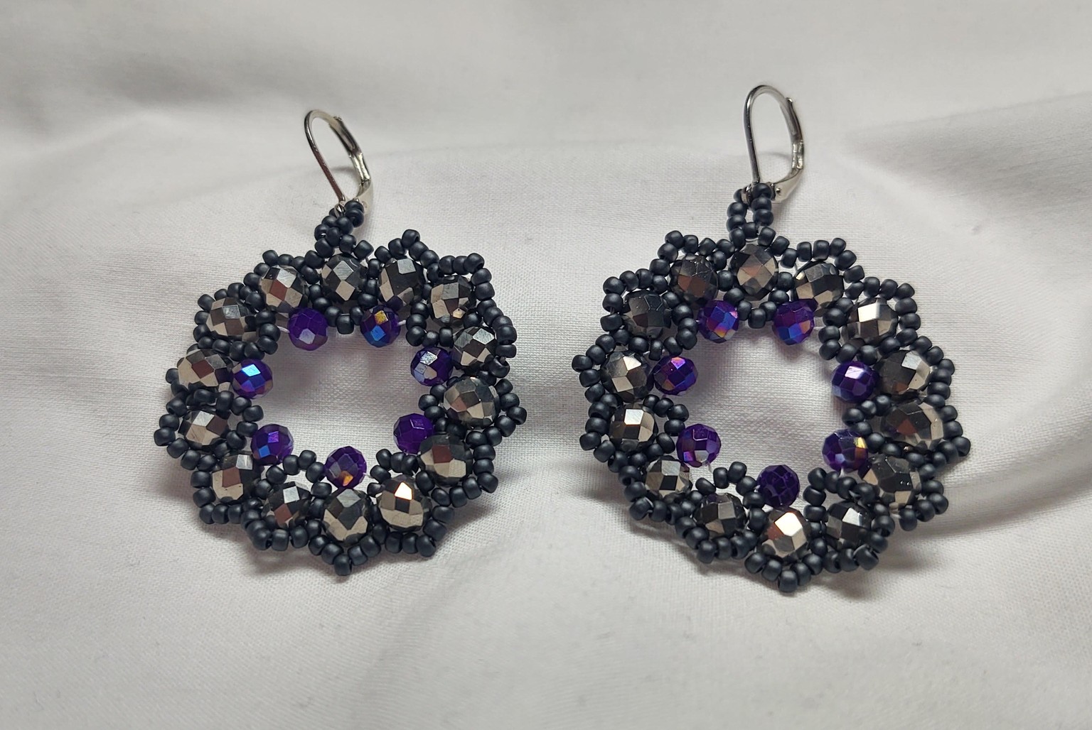 Beaded Hoop Earrings - image 1 - student project