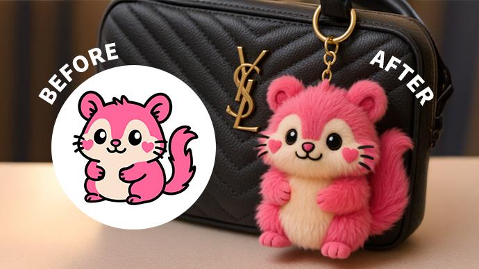 Plush toy bag charm - image 6 - student project