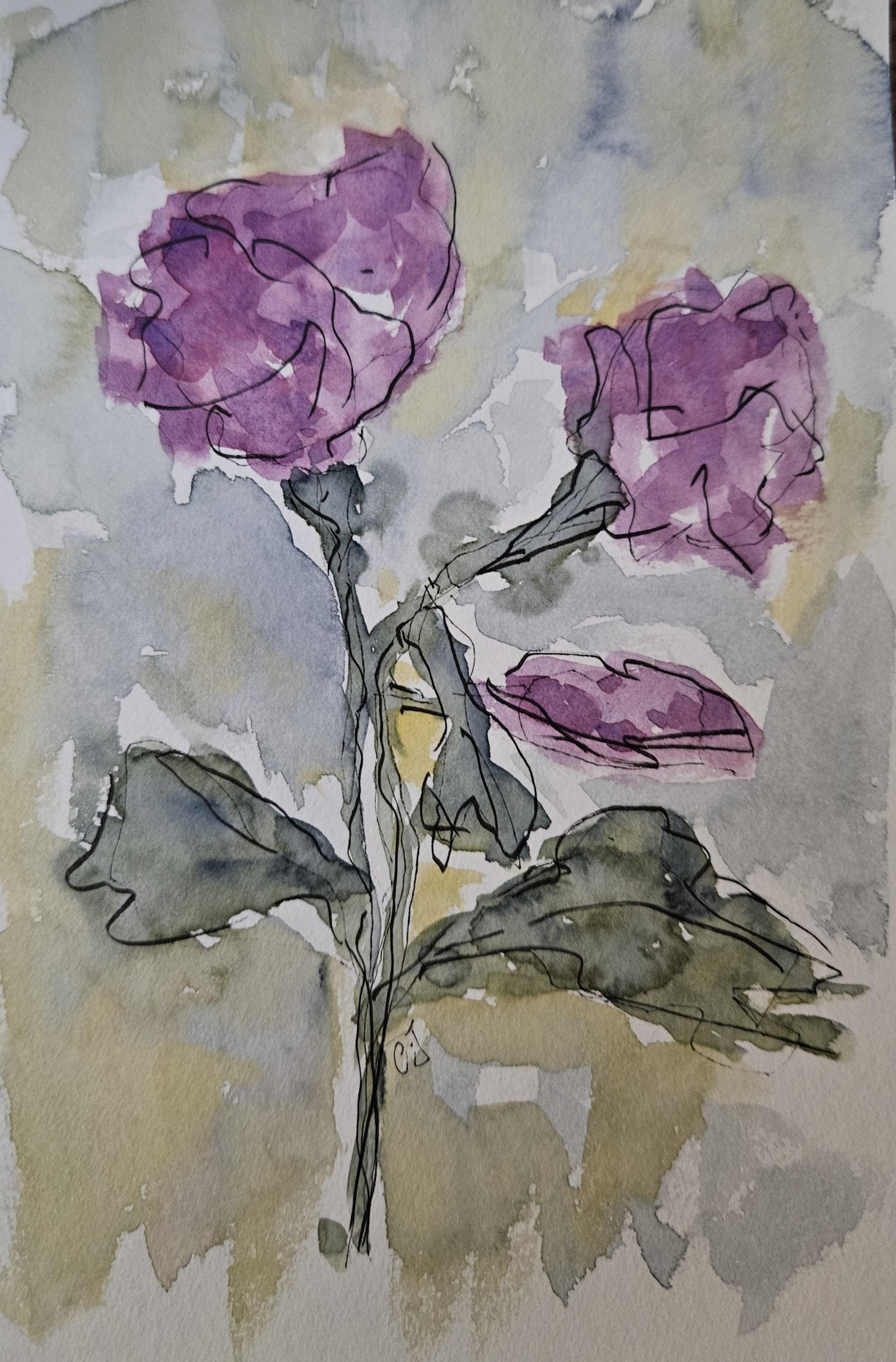 Loose w/c floral - image 2 - student project