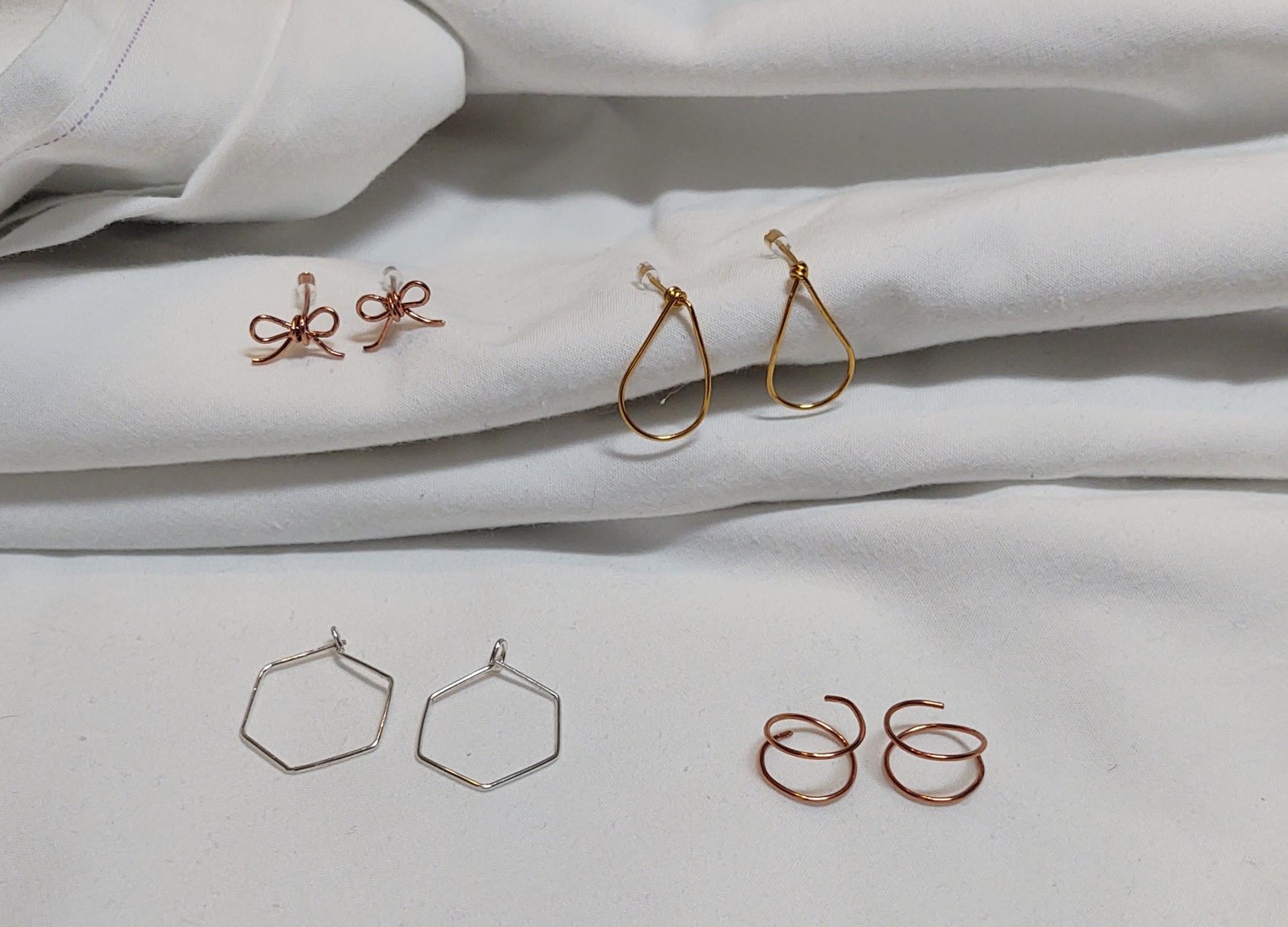 Four Wire Earrings - image 1 - student project