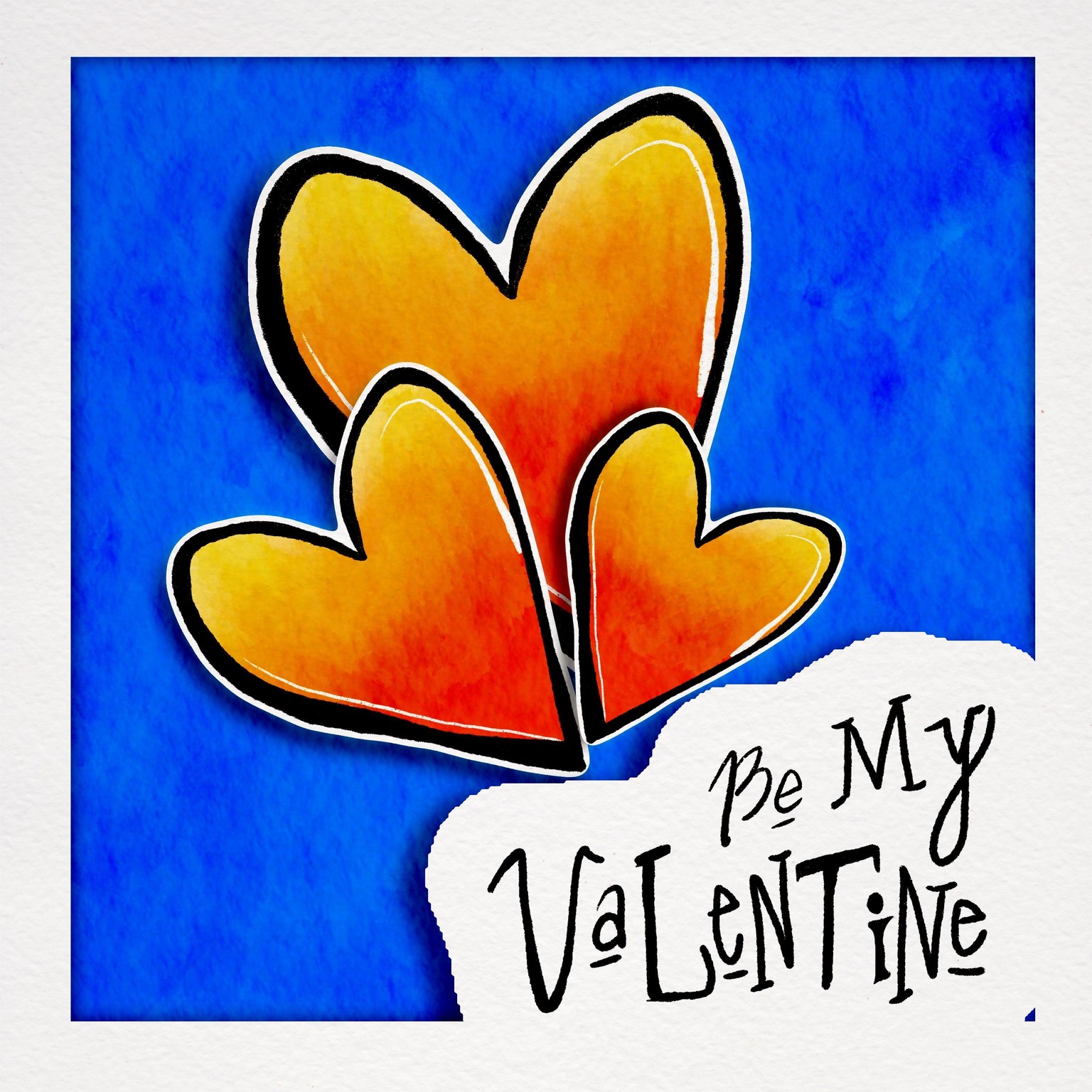 Painted Stickers of Cactus Plant, Flower & Valentines Hearts - image 3 - student project