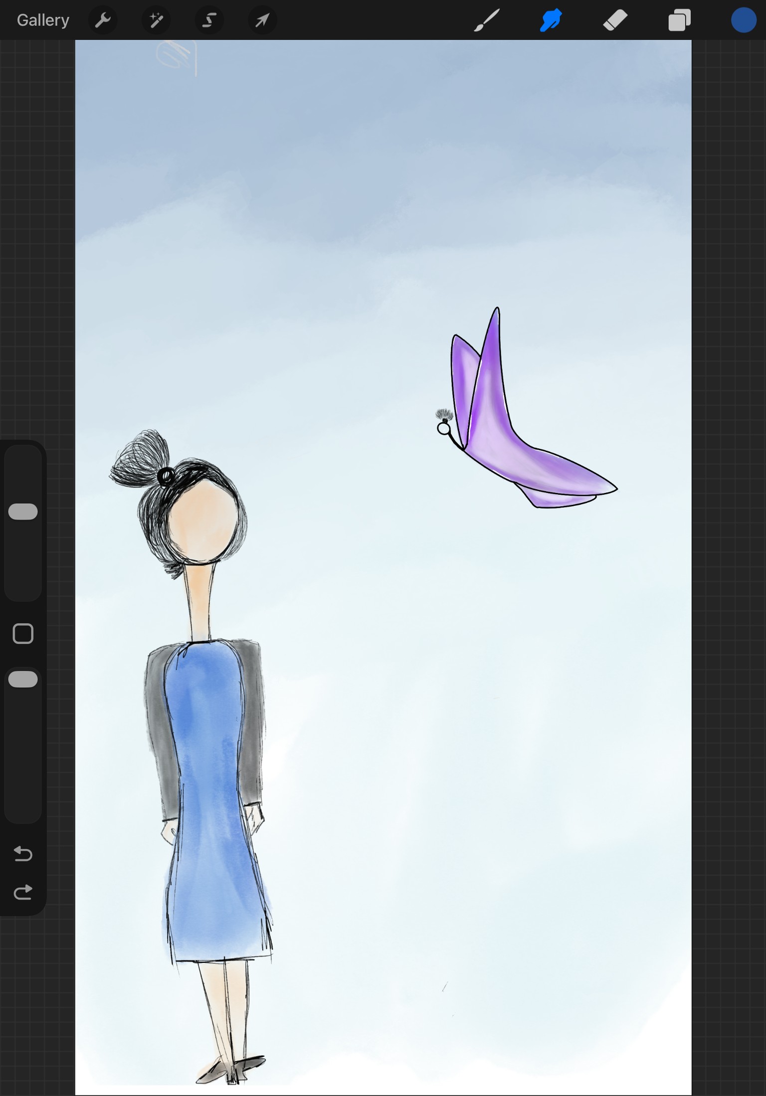 Girl with butterfly - image 1 - student project
