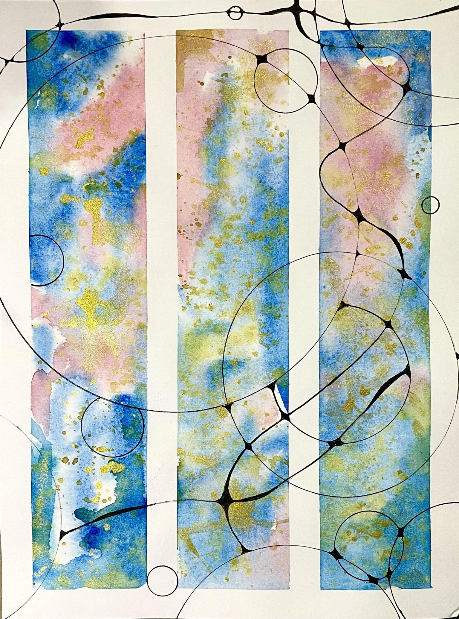 Abstract Watercolor Escape - Part 5: Relaxing Layers with Watercolor and Pen - image 2 - student project