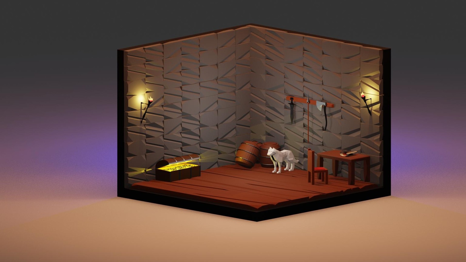 First Low Poly Room - image 1 - student project