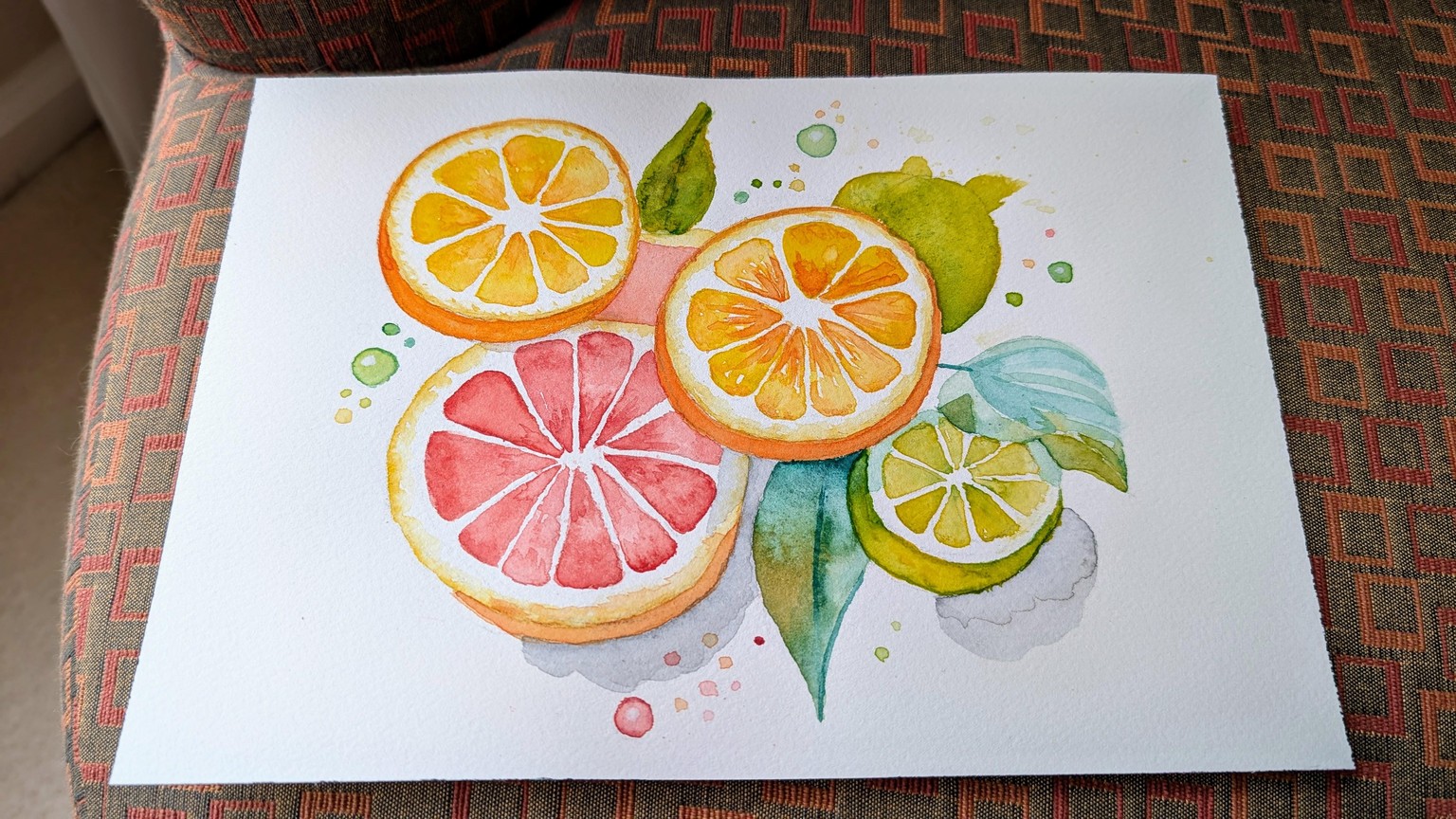 Juicy Citrus Fruits Watercolor - image 1 - student project