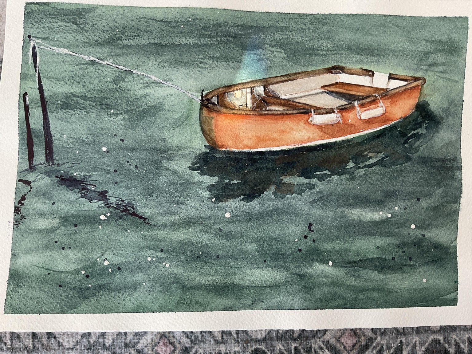 Painting Boat , water & reflection - image 1 - student project
