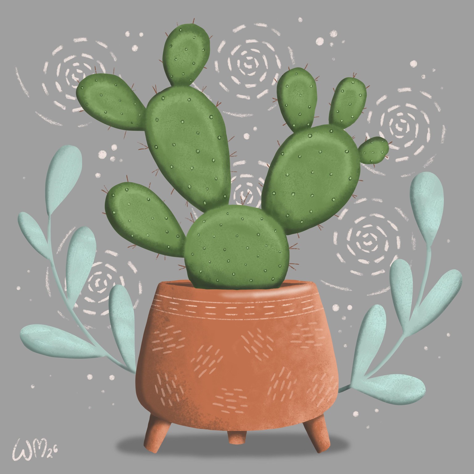 Cactus with custom brushes - image 1 - student project