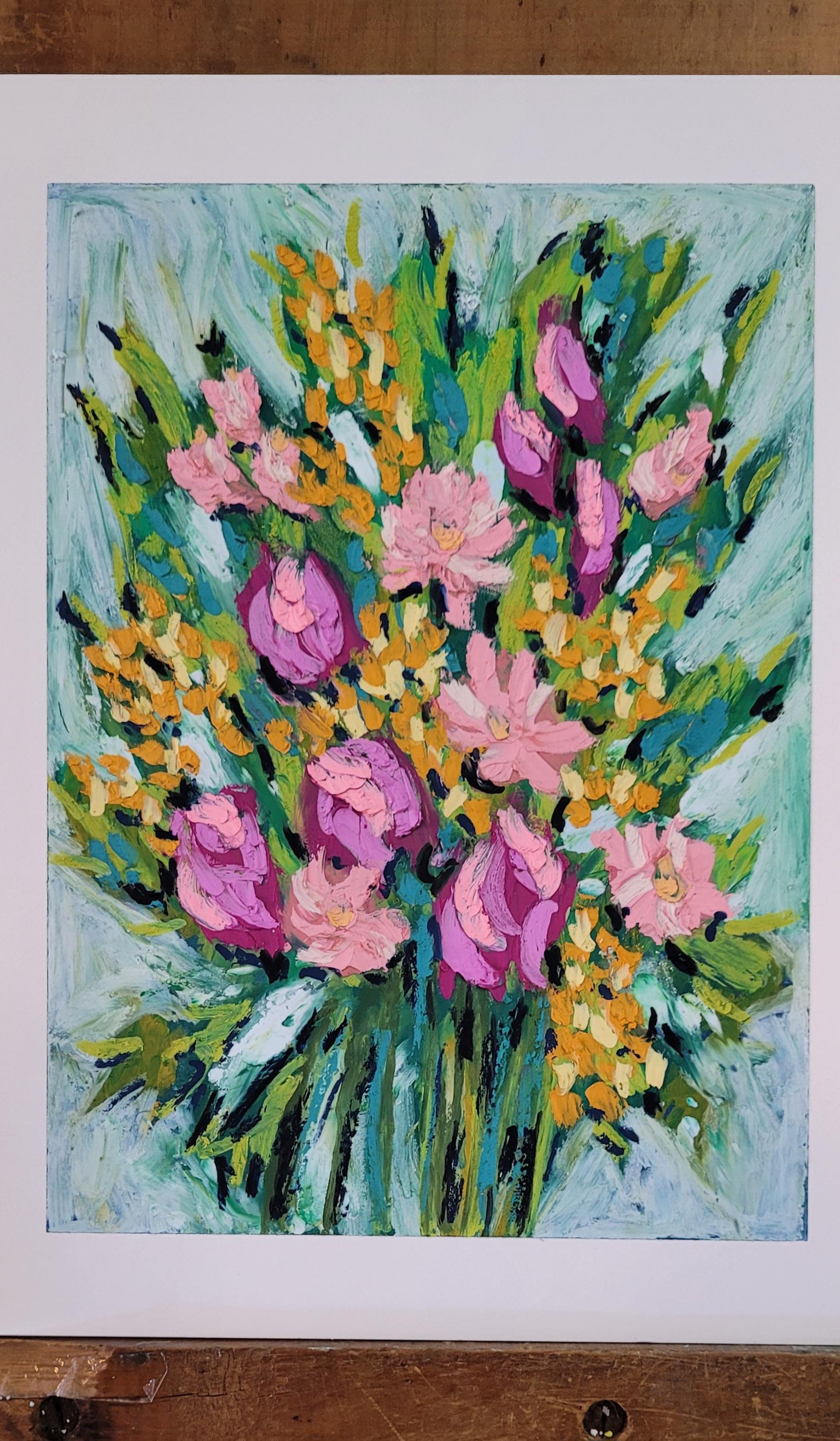 Oil pastel bouquet - image 1 - student project