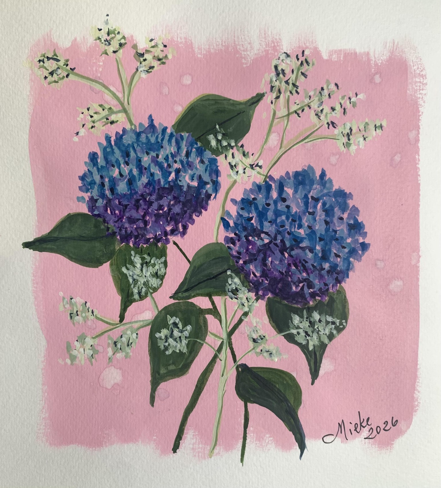 Pastel gouache background flowers - image 2 - student project