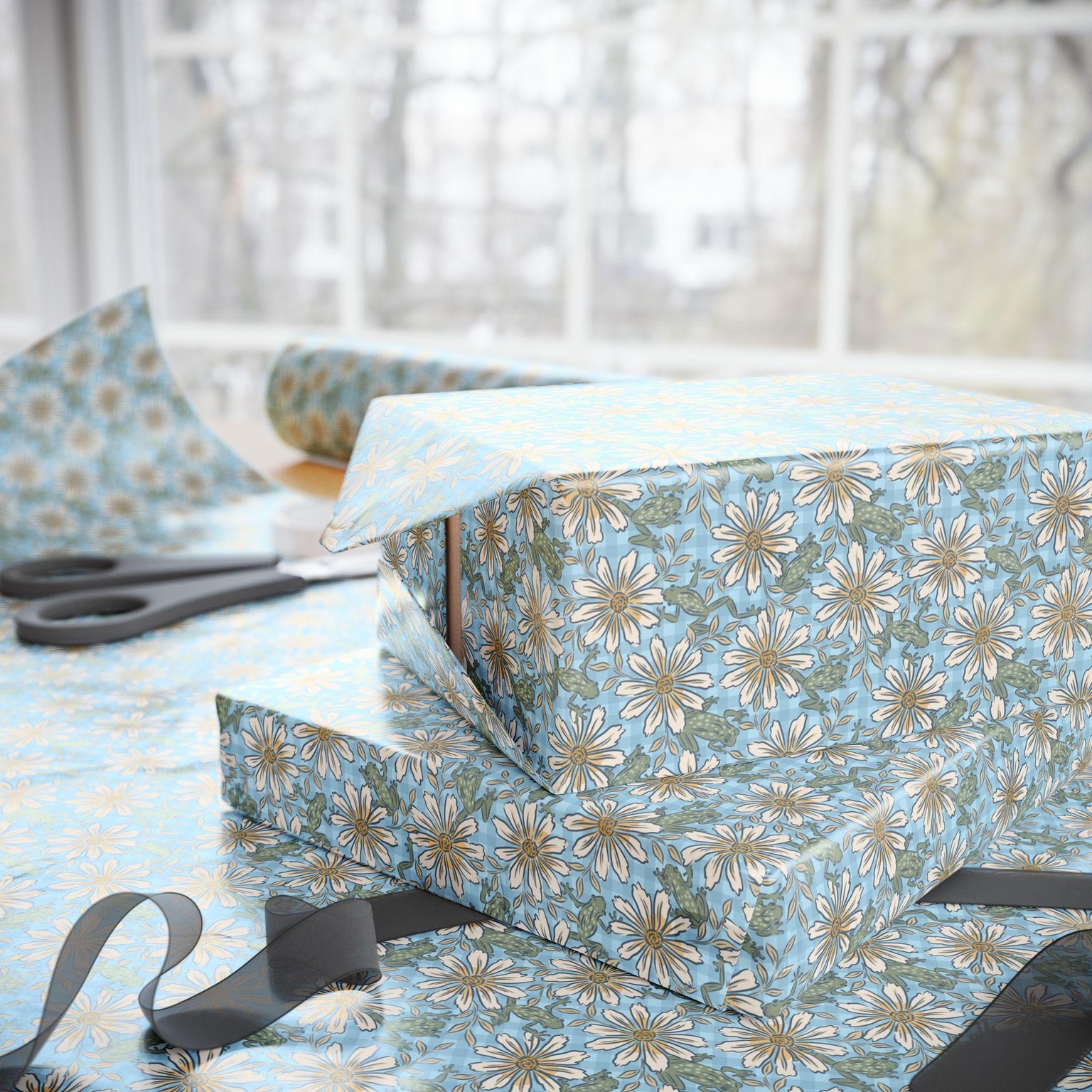 Frog and Daisy Wrapping Paper! - image 2 - student project