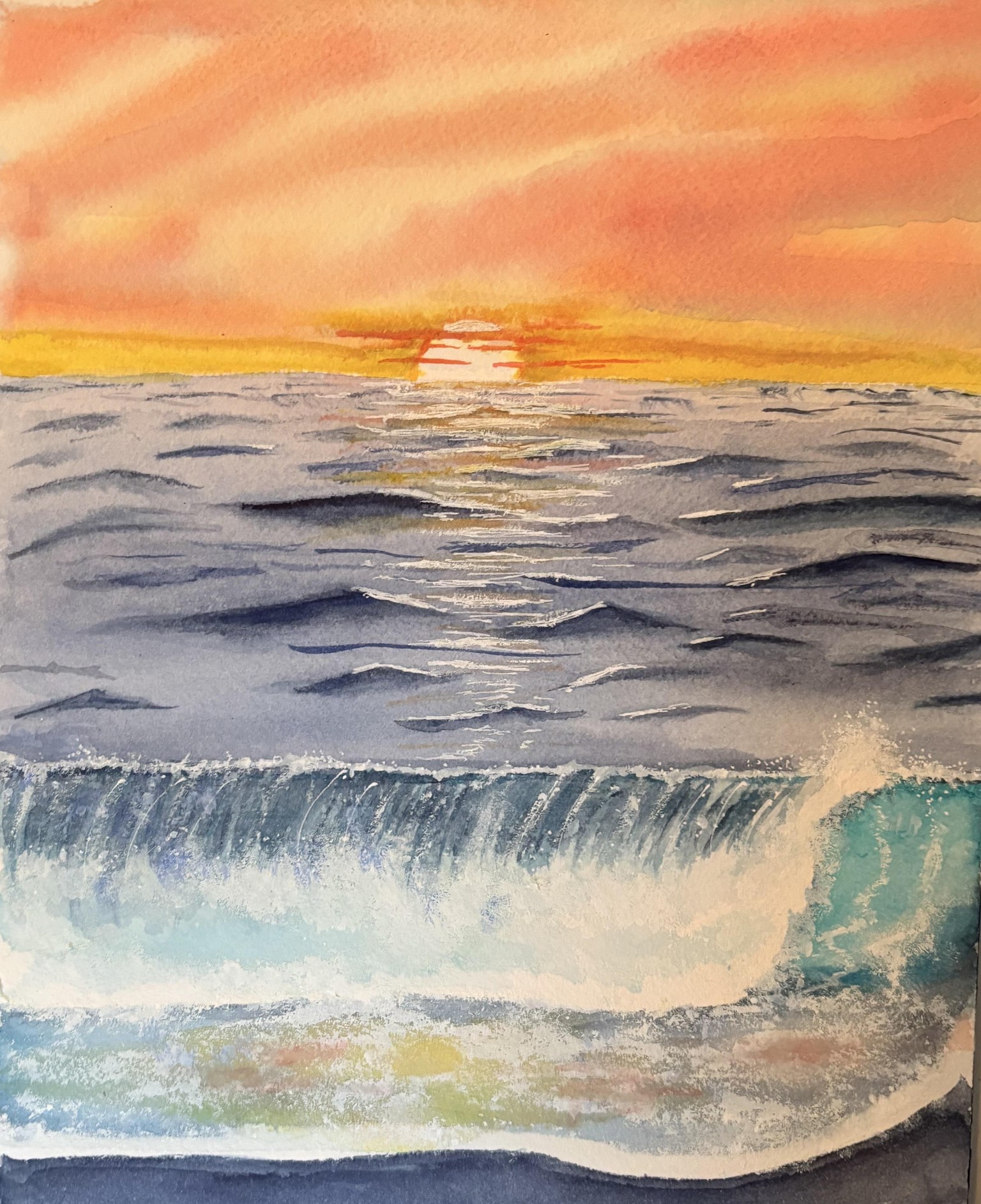 Sunset with crashing wave - image 1 - student project