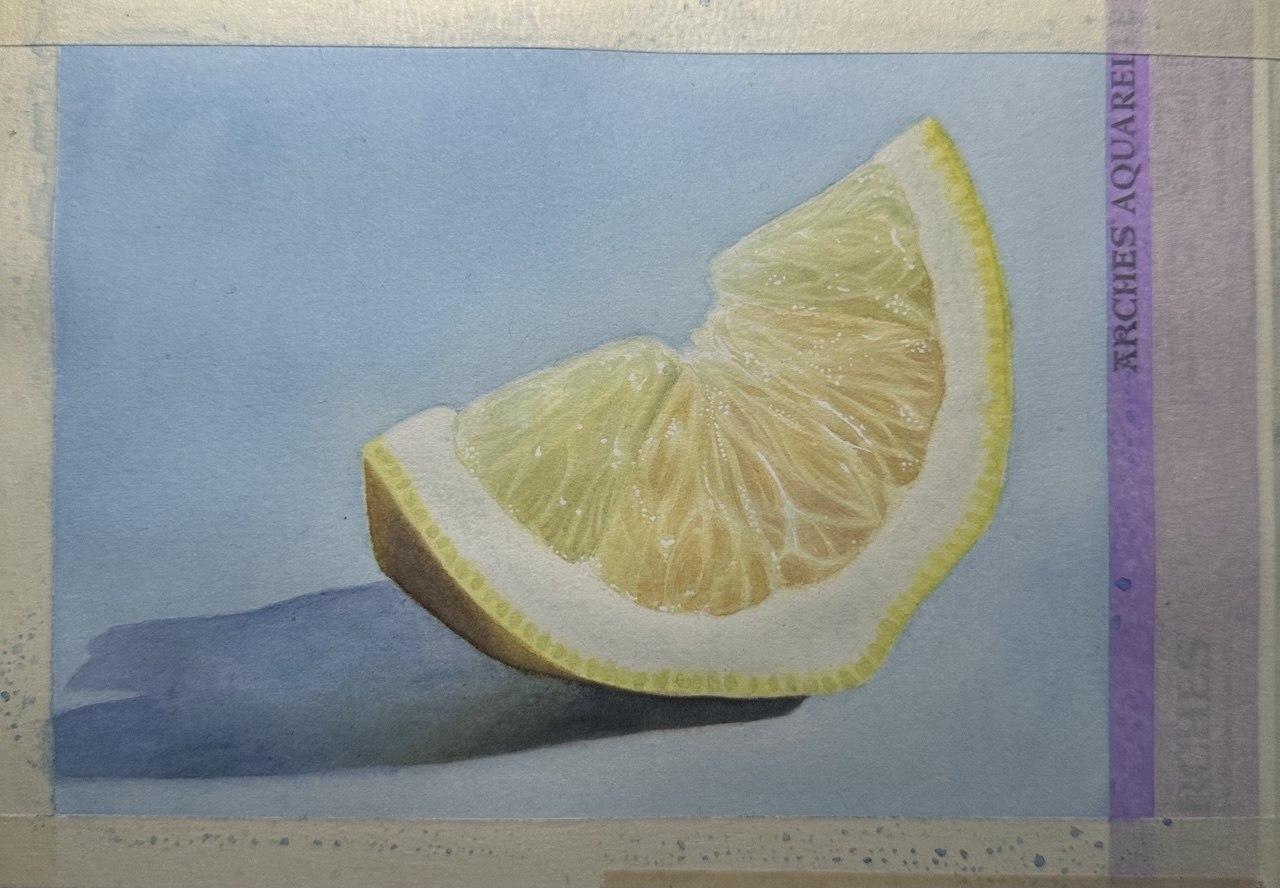 Watercolor Still Life, lemon practice. - image 1 - student project