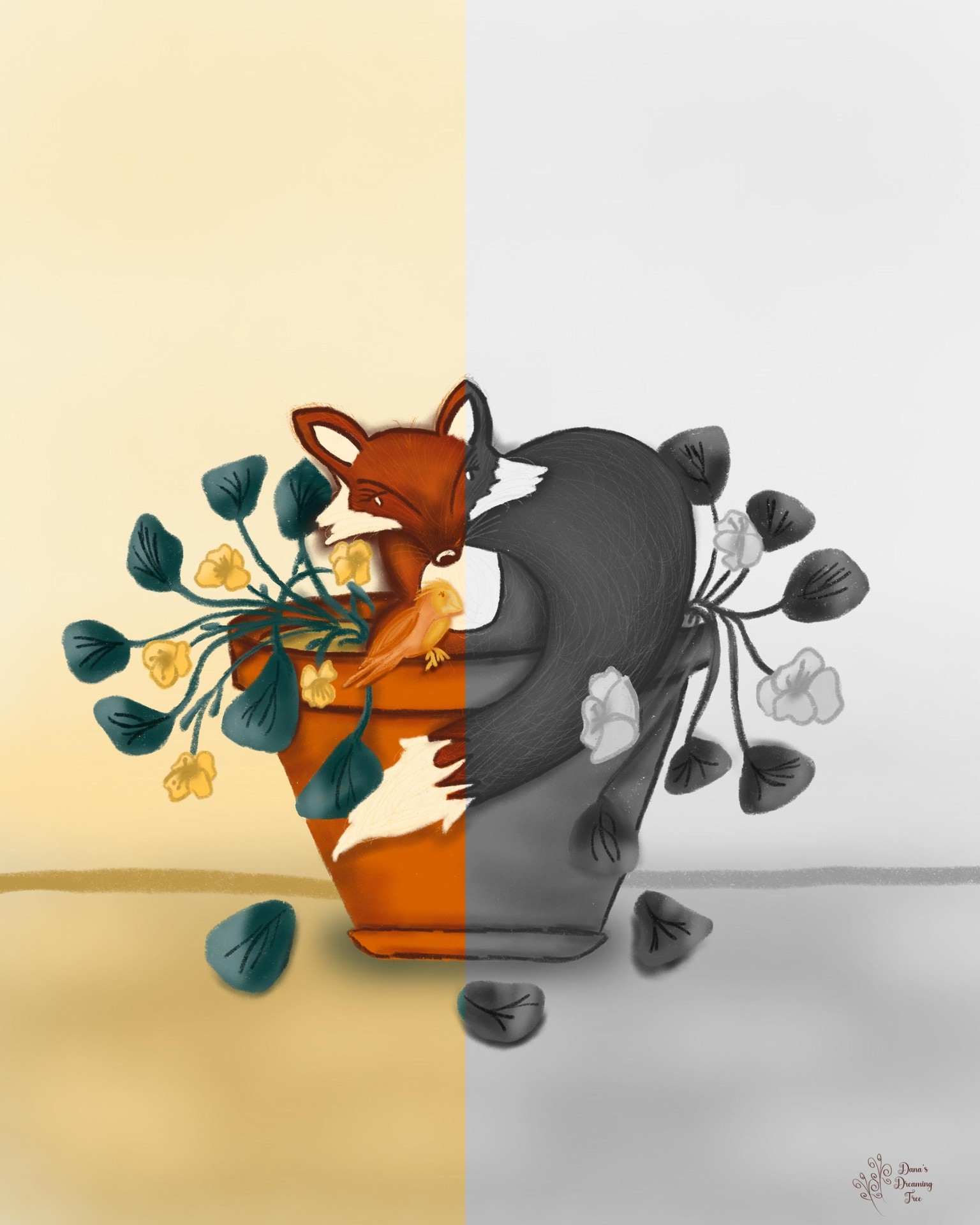 Fox Nibbling on Nasturtiums - image 7 - student project