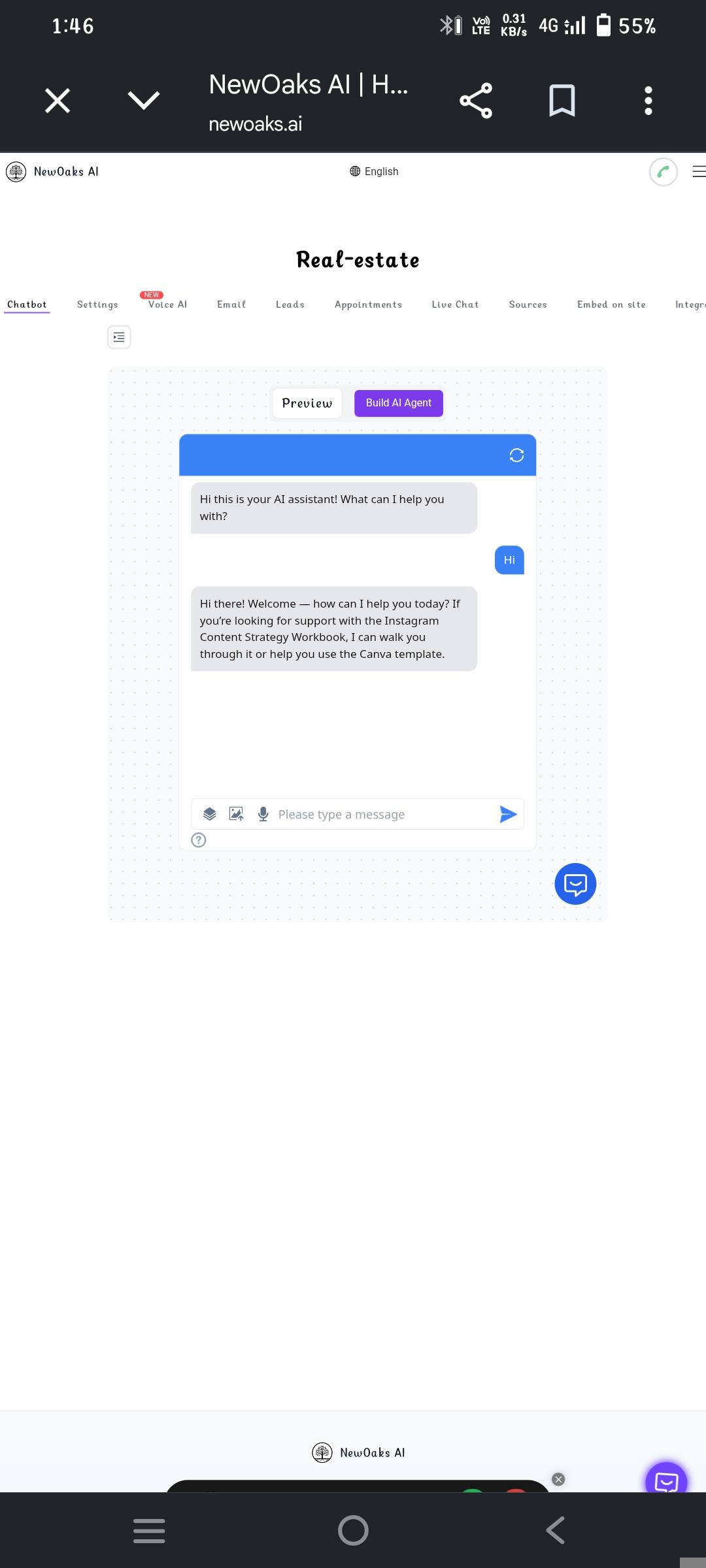 I create a example of real-estate chatbot - image 1 - student project