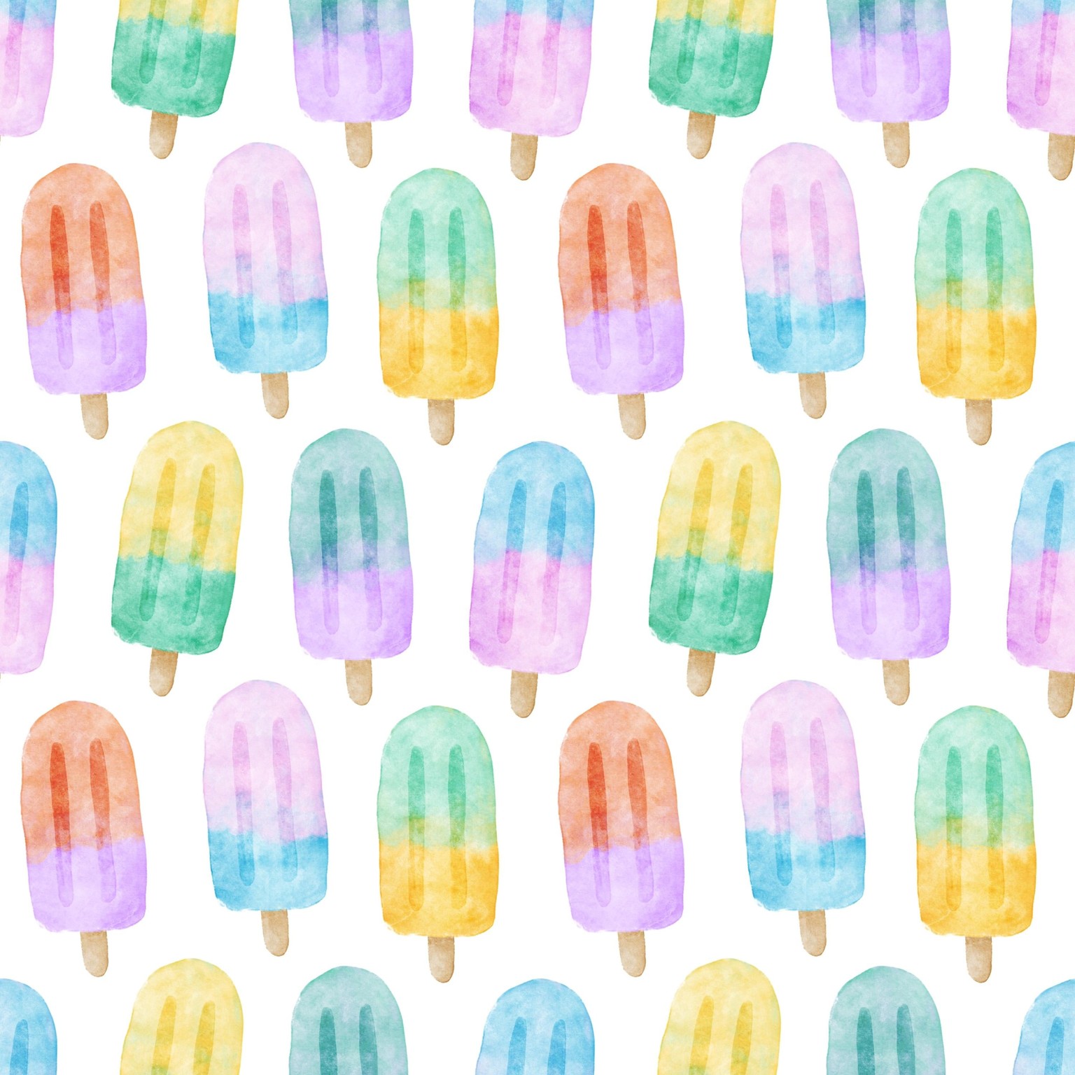 Watercolor Ice Pop Pattern in Procreate - image 1 - student project